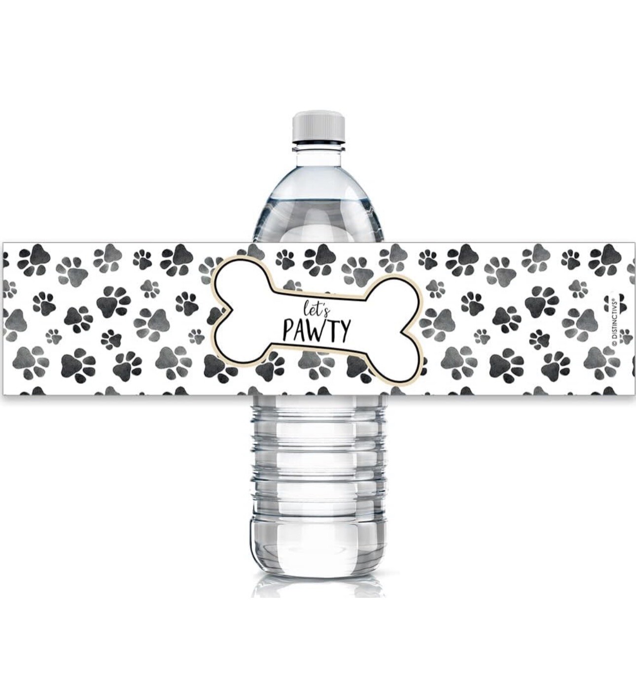 Puppy Dog Birthday Party Water Bottle Labels, 24 Stickers