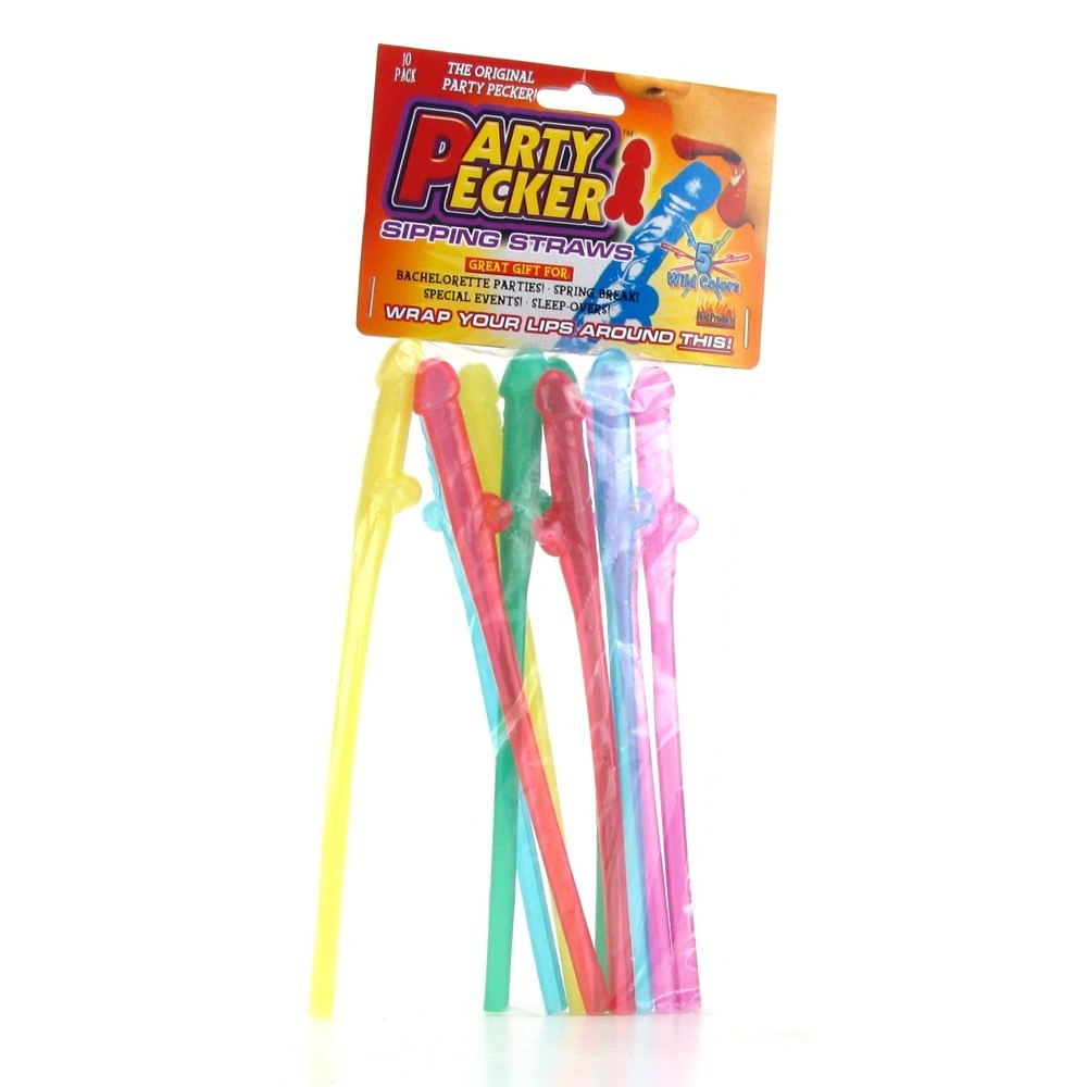 10 Pack Party Pecker Sipping Straws – Bachelorette Party Funny Gag Gift Favors