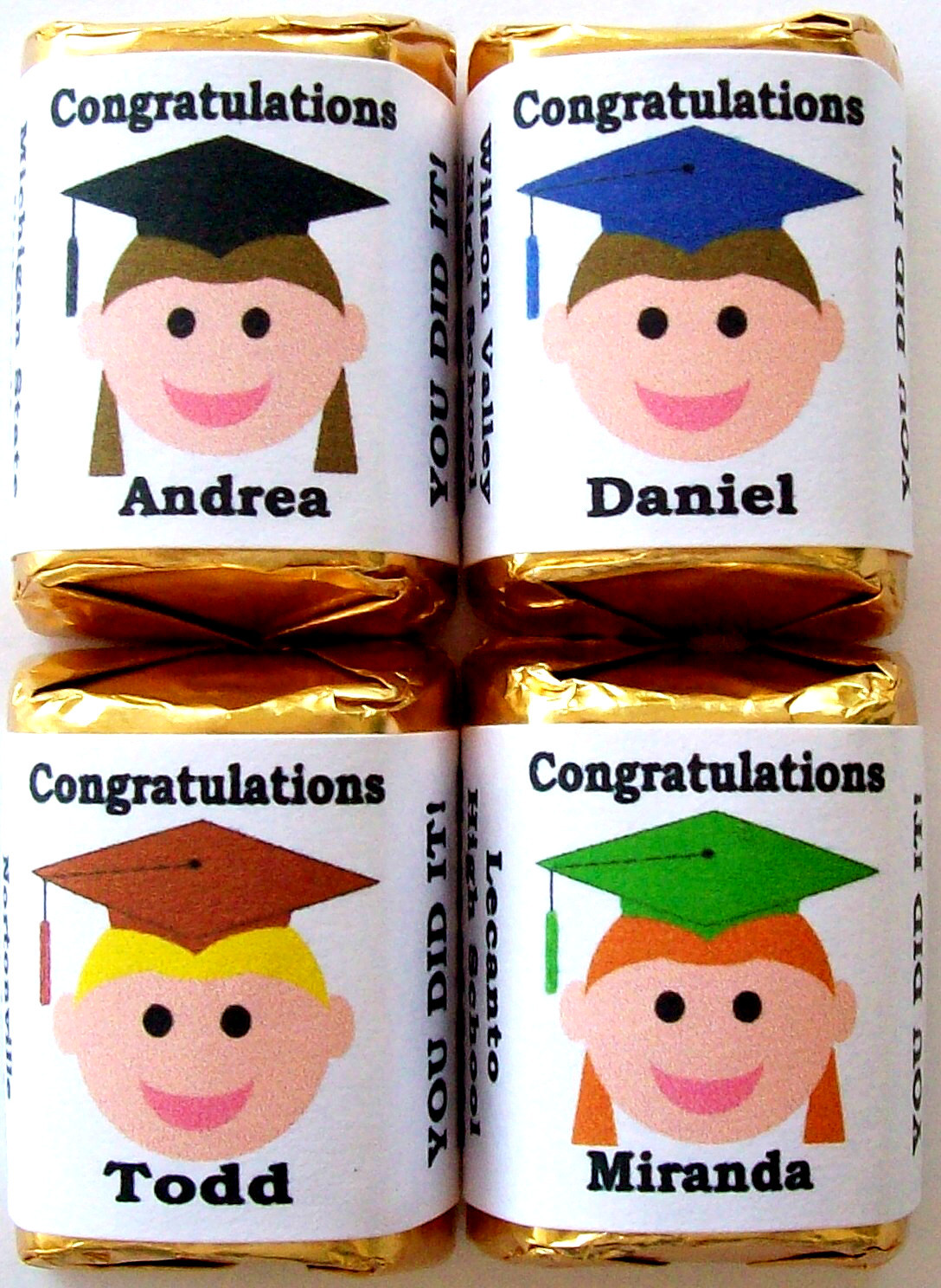 30 GRADUATION PARTY FAVORS CANDY WRAPPERS CUSTOMIZED