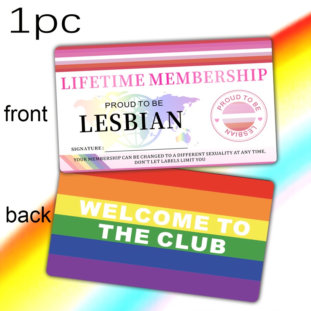 1/3pcs Lesbian Pride Lifetime Membership Card Vibrant PVC Party ID with Respect♤