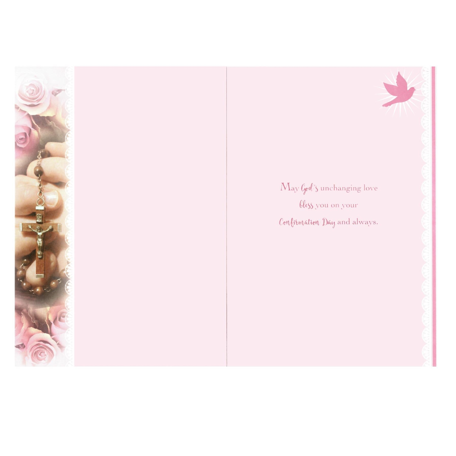 Confirmation Card with Foil Detail and White Envelope – Pink B
