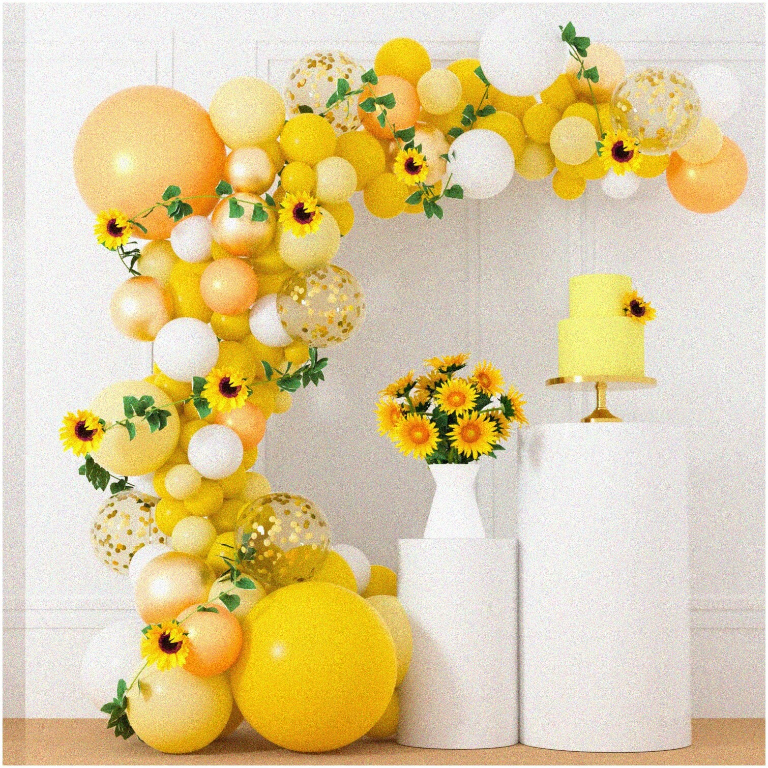 Sunflower Balloon Garland Kit with Vines and Ribbons
