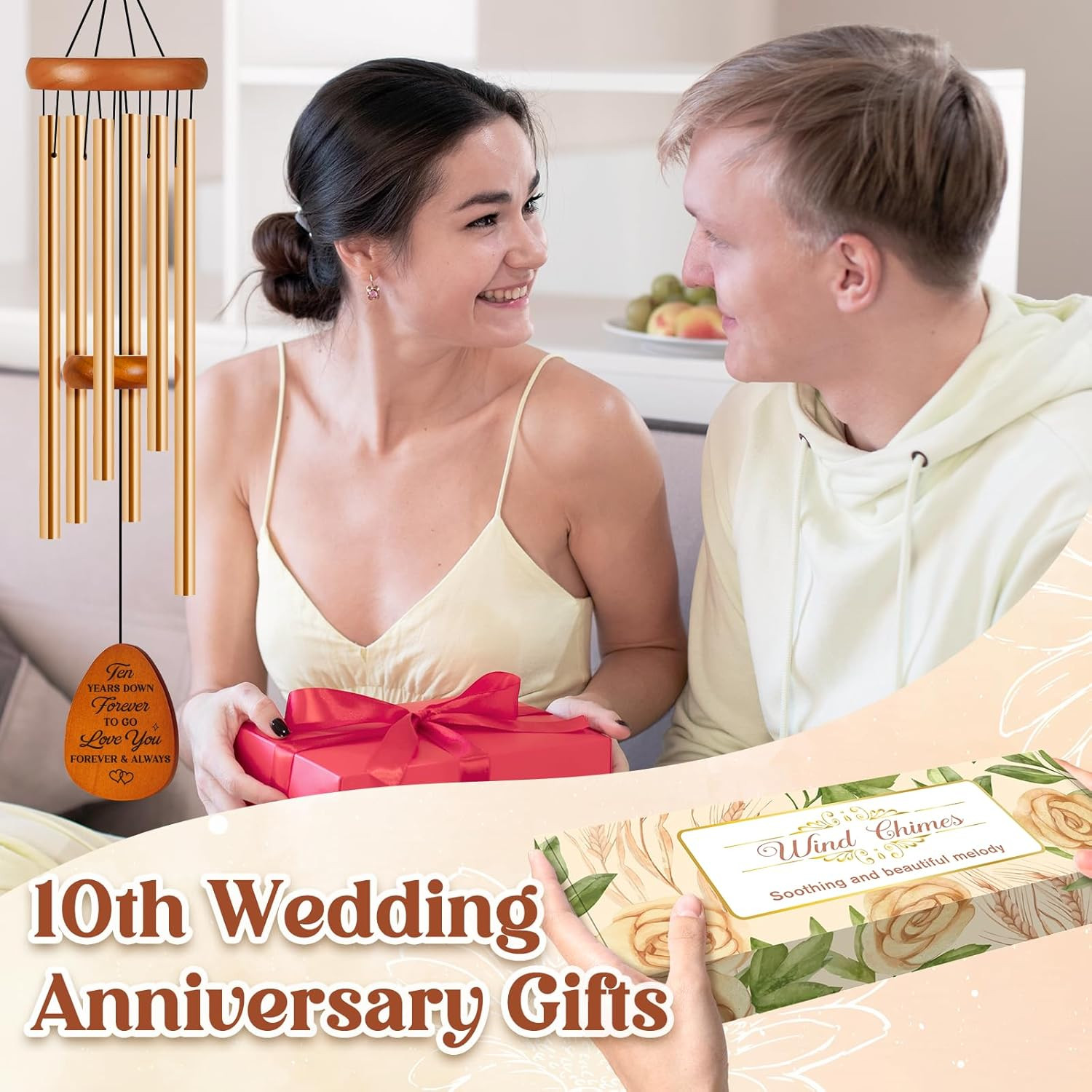 10 Year Anniversary Wedding Gifts for Him Her, 10Th Anniversary Romantic Gift fo