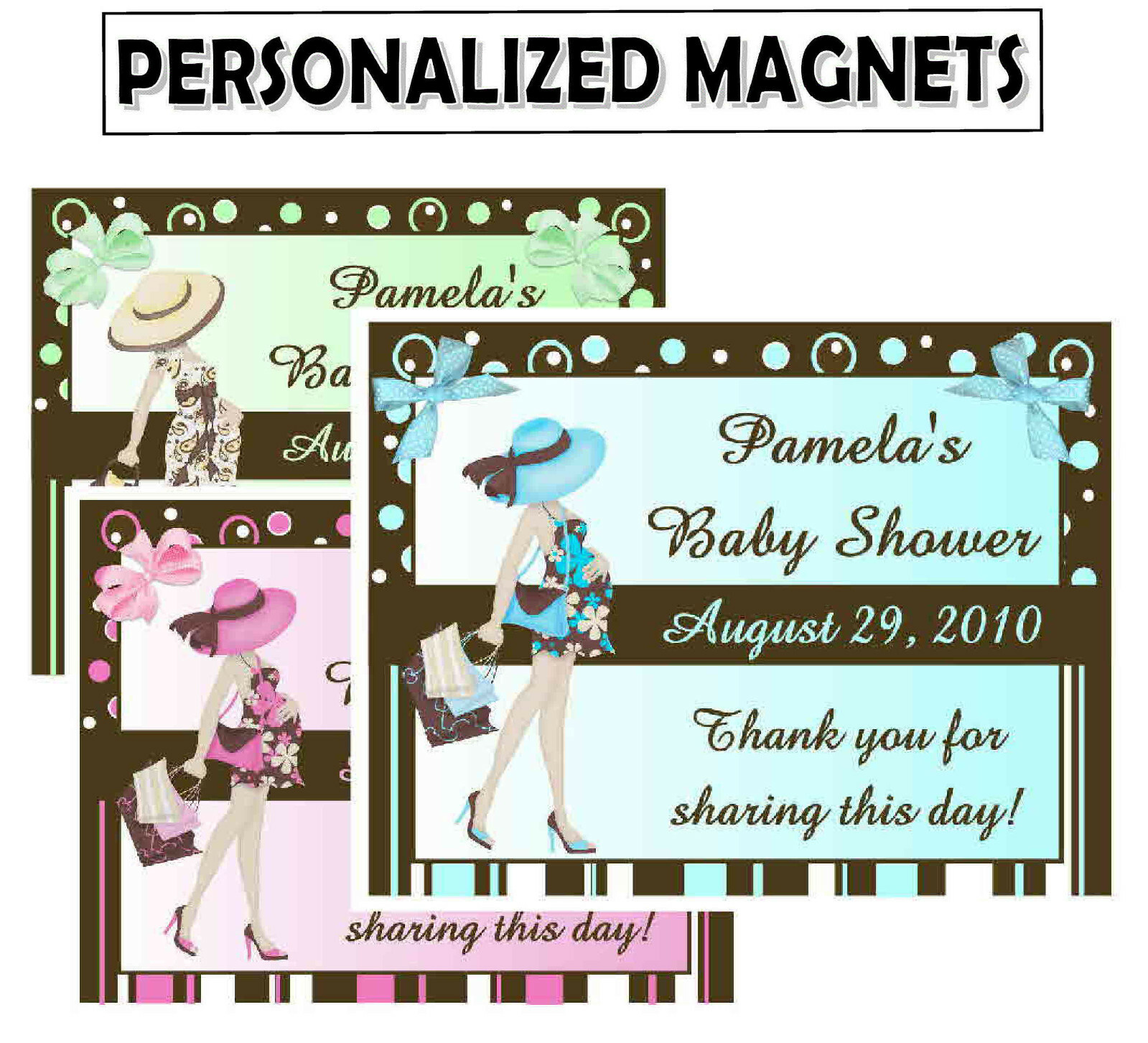 15 MODERN MOM BABY SHOWER MAGNETS FAVORS