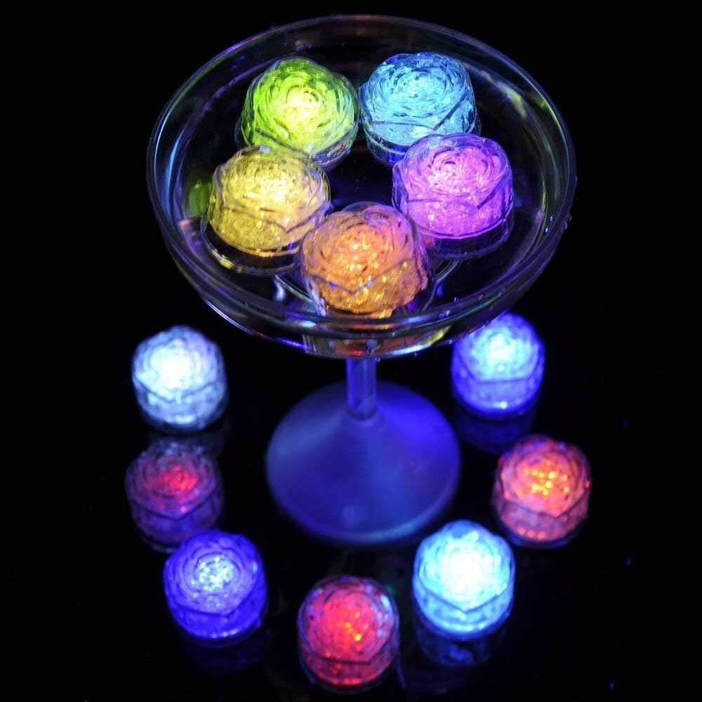 Luces LED En Cubos De Hielo Para Fiestas, Bares Bodas Club 24 Pcs Reutilizables