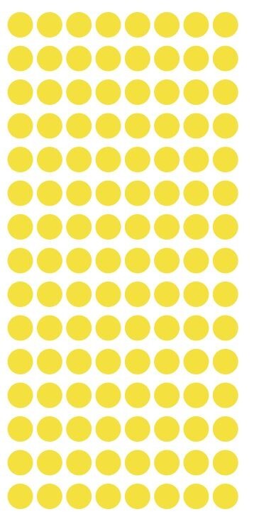 1/4″ Light Yellow Dots Round Vinyl Color Code Inventory 1/4 Inch Dot Stickers