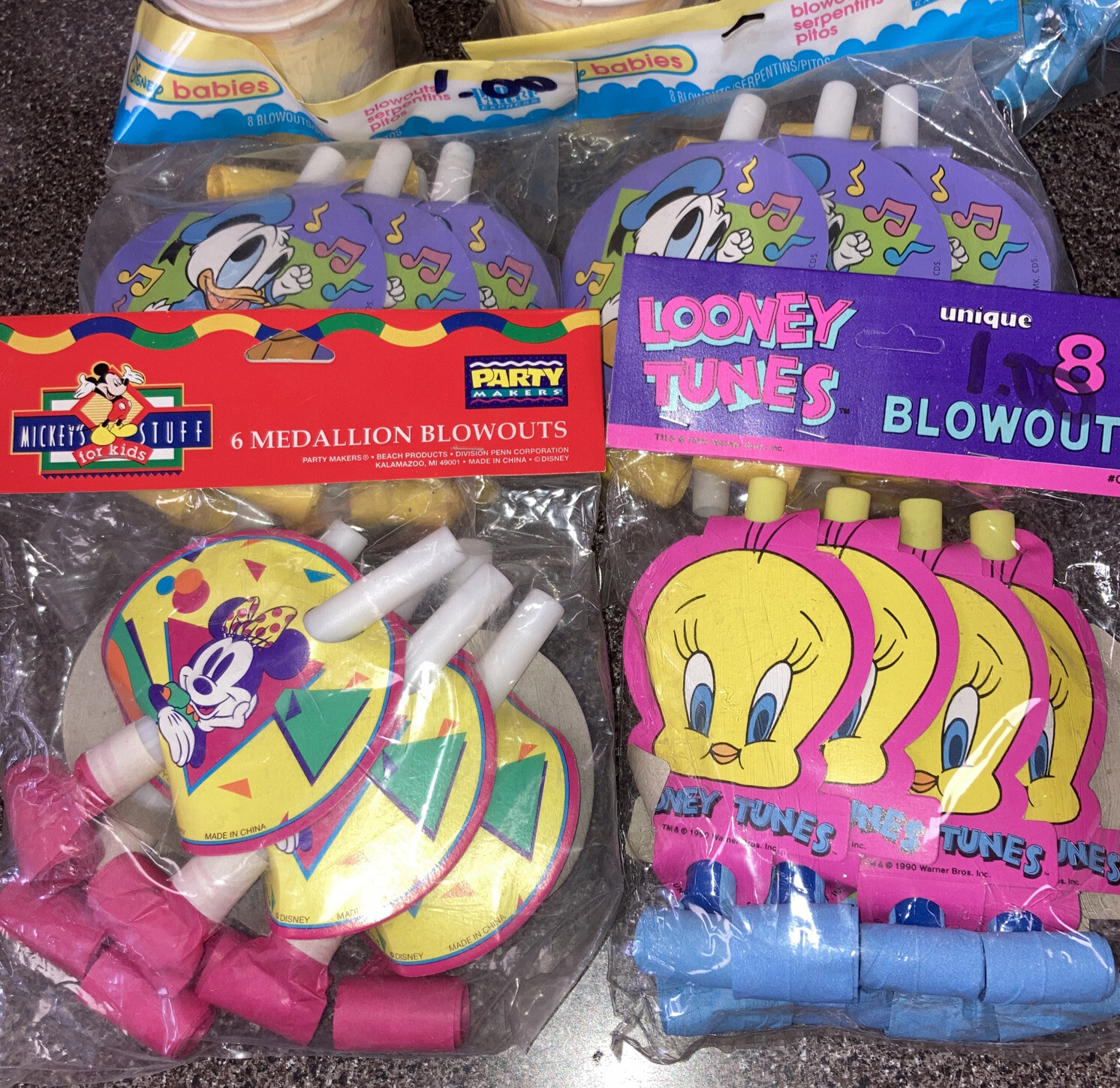 Blowout Party Favors Looney Tunes Donald Duck Mickey Mouse Tweety Bird Vintage