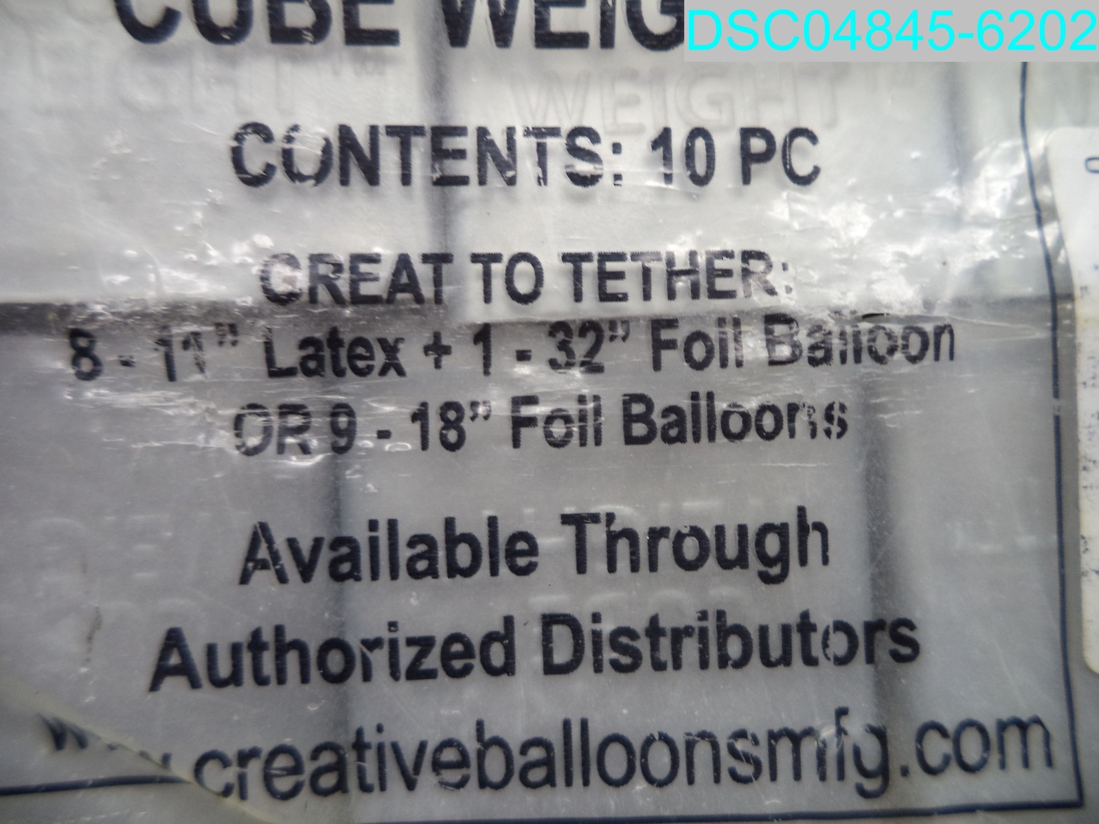 QTY=10: Creative Balloons Cube Weight 65 g Metallic Silver 094922391537