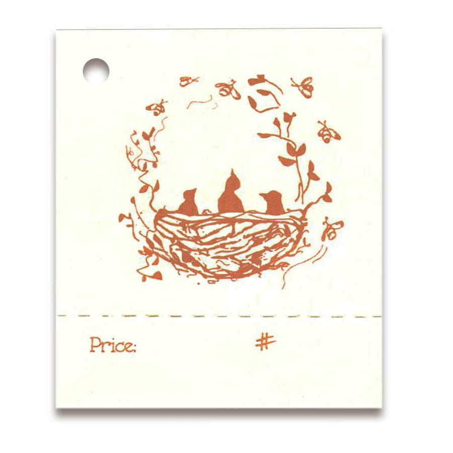 50 CHICKS-IN-BIRDNEST Hang Tags Perforated Price Tags, Farmhouse Price Tags,Bird