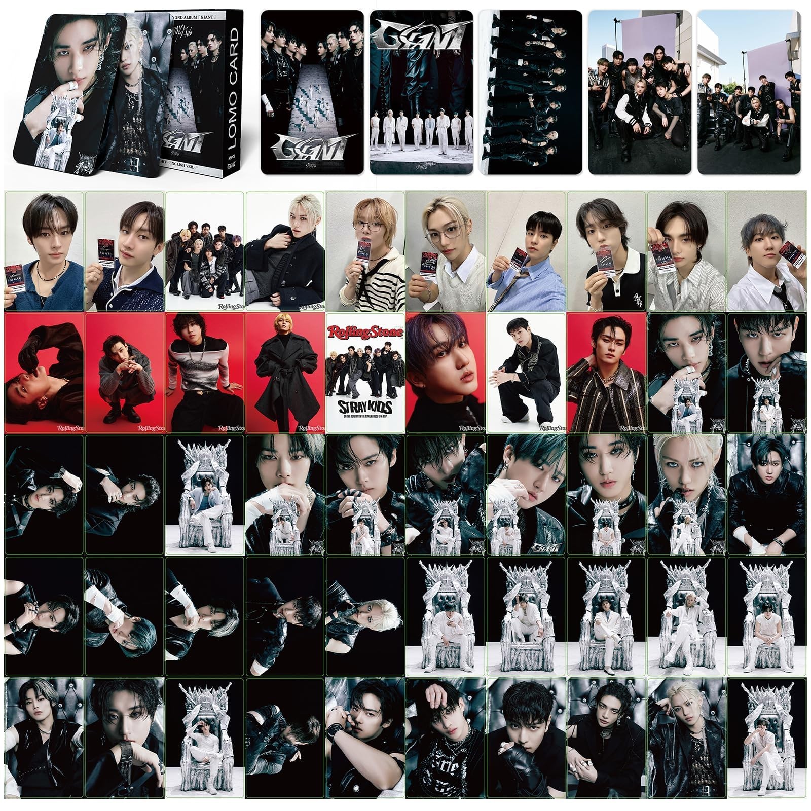 KPOPBP Giant Album Photocards 55 PCS KPOP 3.5 x 2.5 x 0.75 inches, black