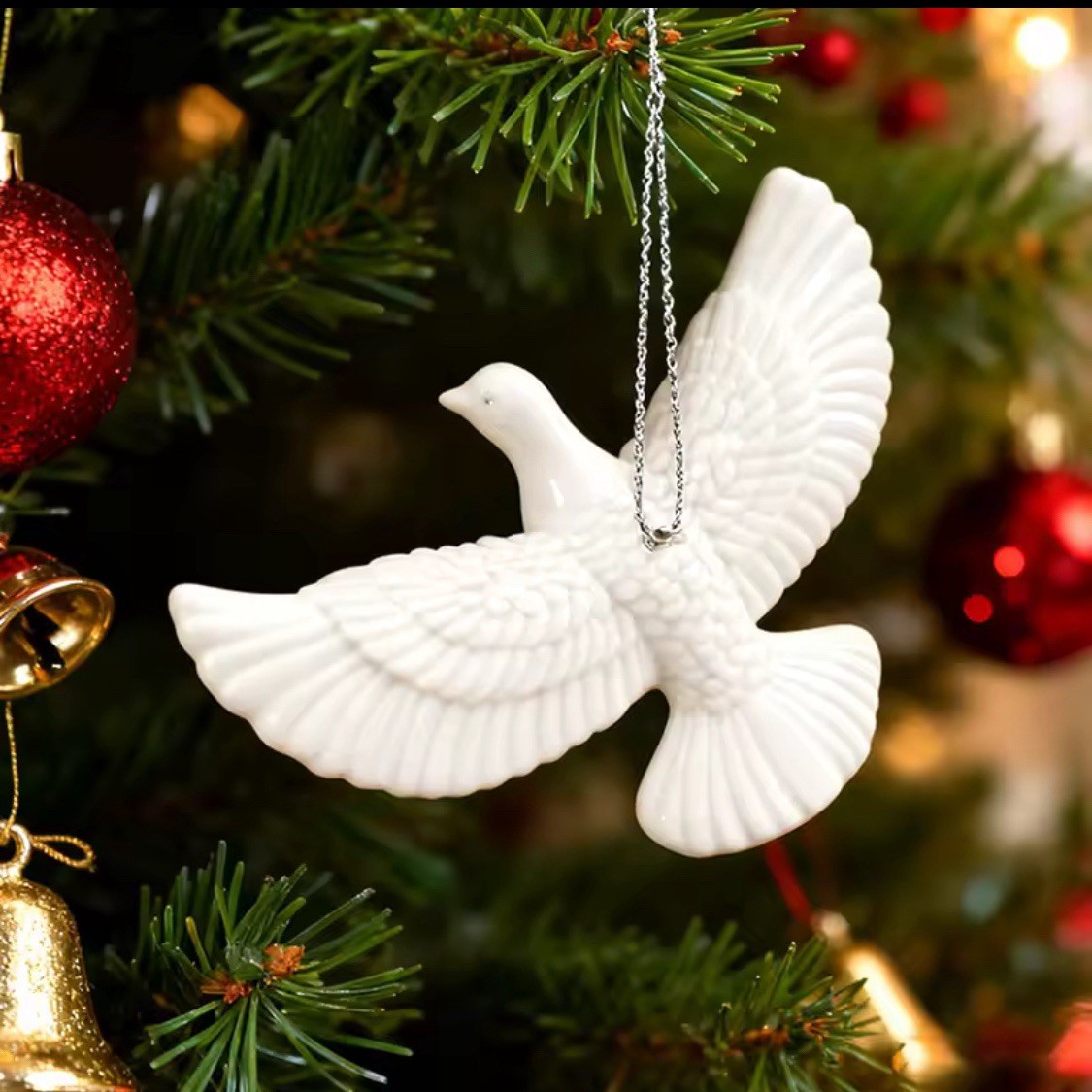 Christmas Ornament Doves Resin Home Decor Christmas Tree Gift