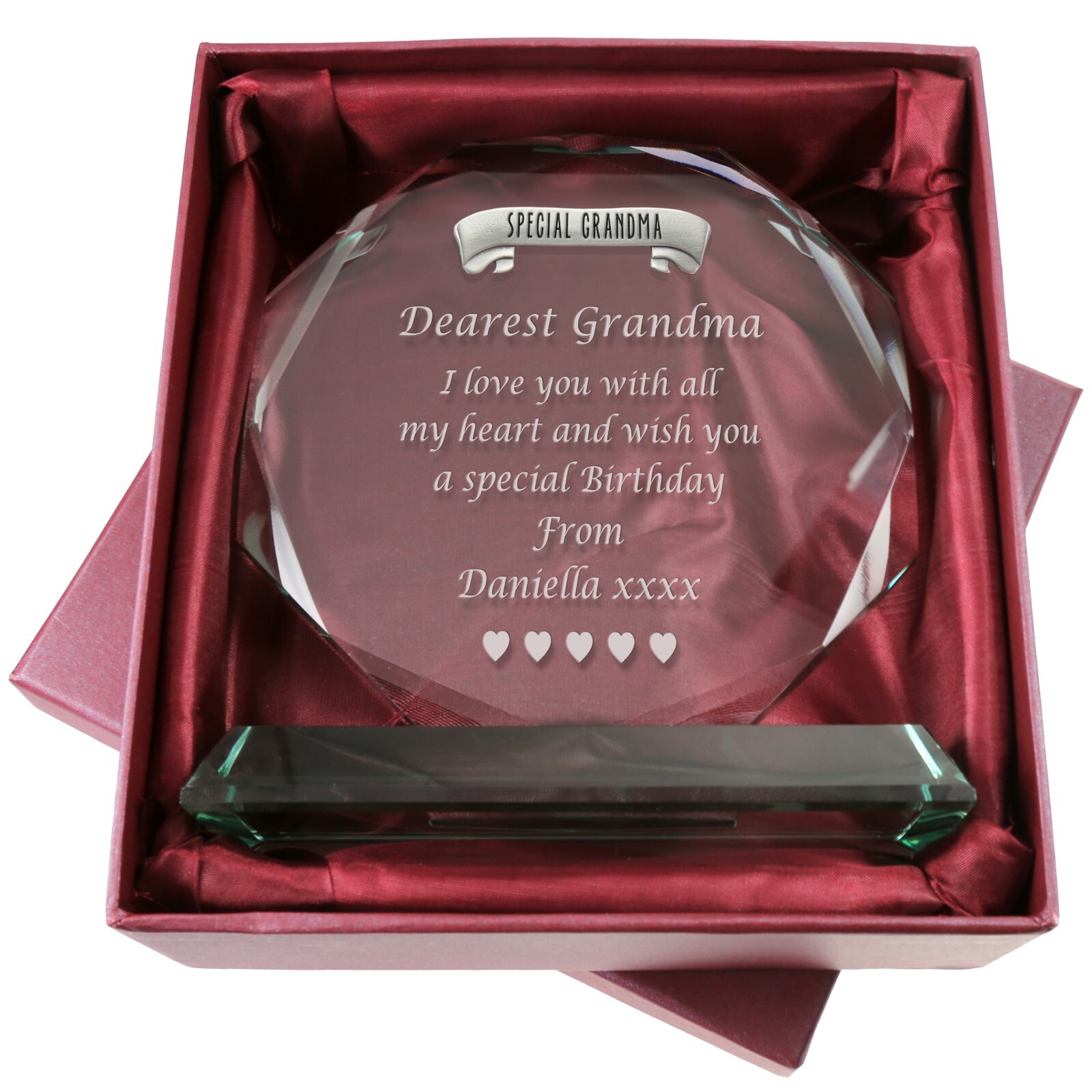 Special Grandma Engraved Cut Glass Gift Birthday Christmas Deceased In Sympathy