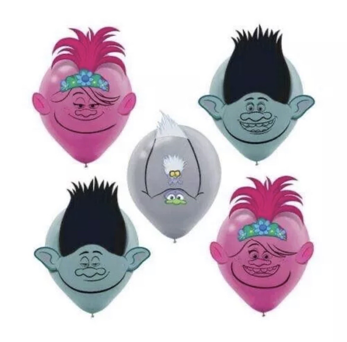 Trolls World Tour 12” Balloon Kit With Add On Adhesive | Pack of 6