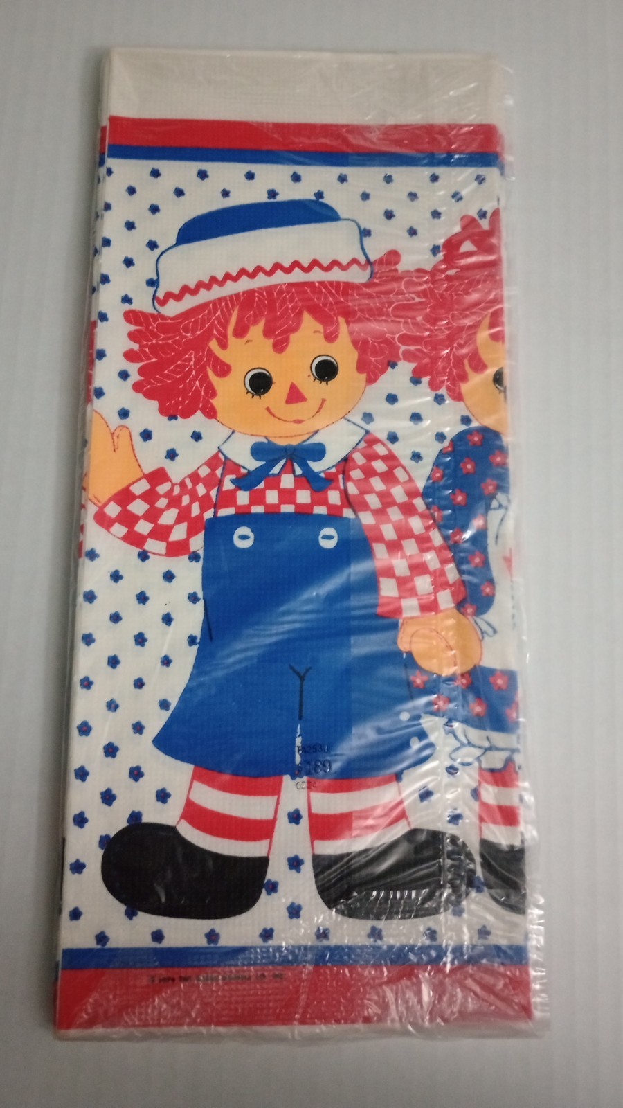 Hallmark Ambassador Raggedy Ann & Andy Vintage 1974 Paper Tablecloth 60″ X 102″