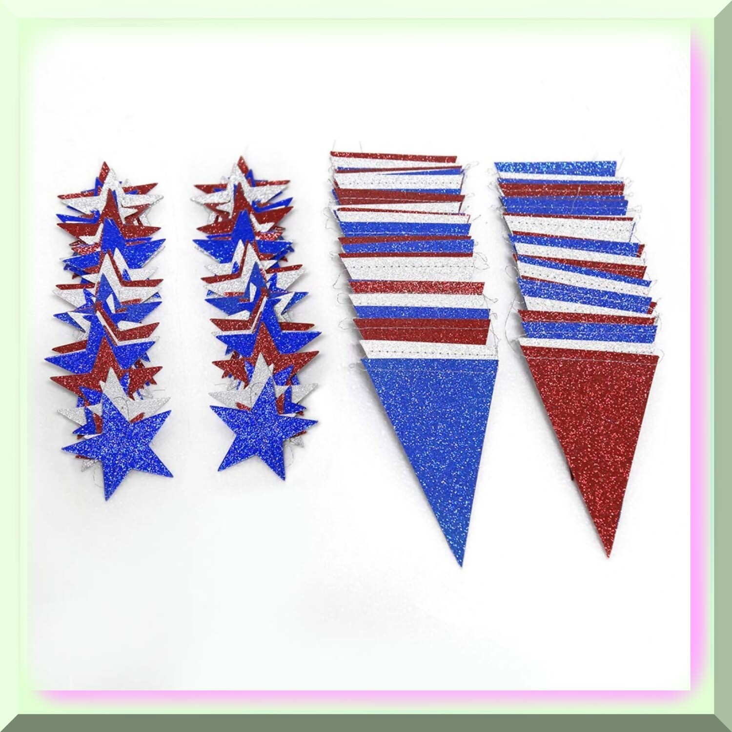 Starry Sky Patriotic Celebration Kit with Glitter Cardstock Decorations