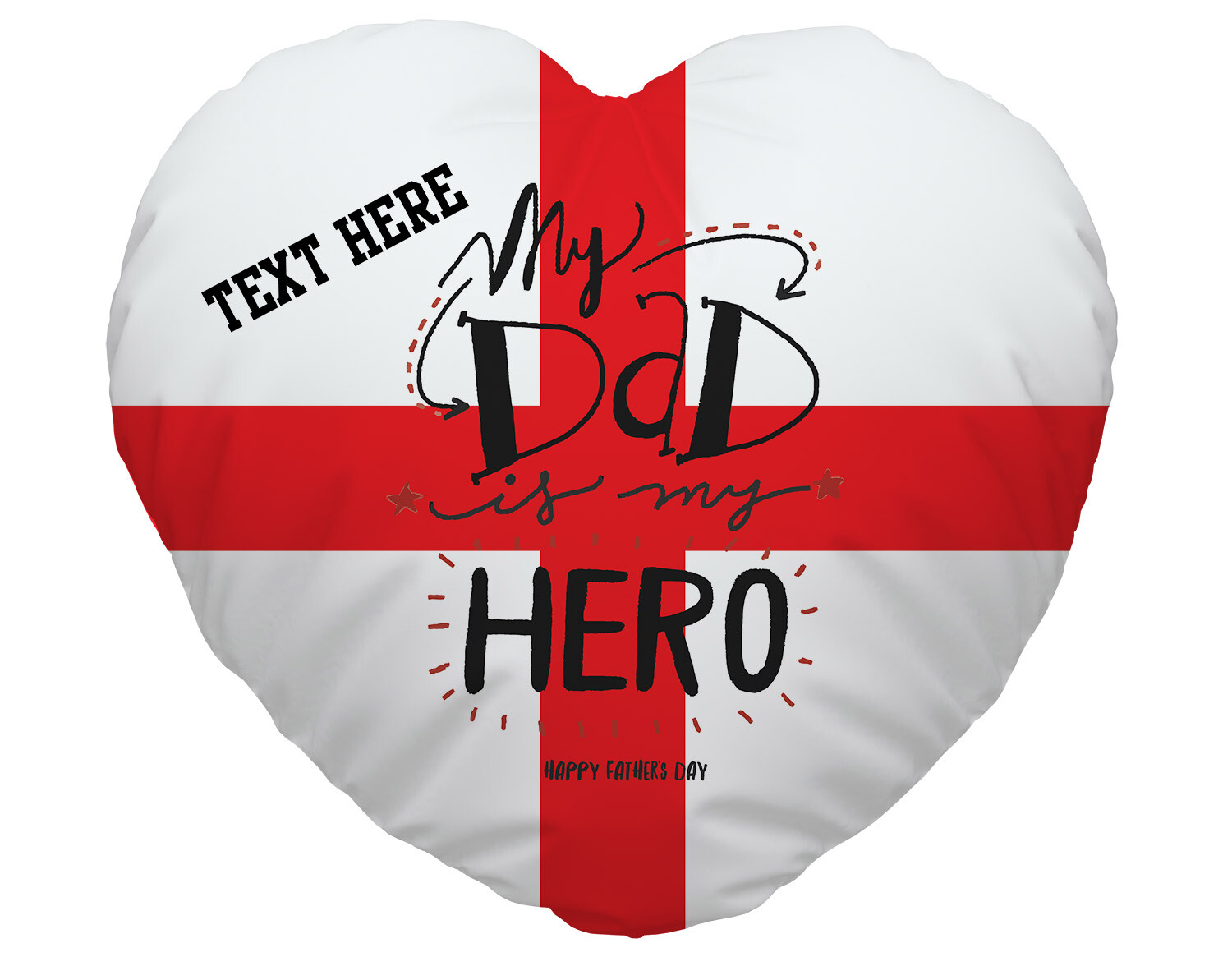 Personalised Heart Cushion England Dad Is My Hero Design Fathers Day Gift