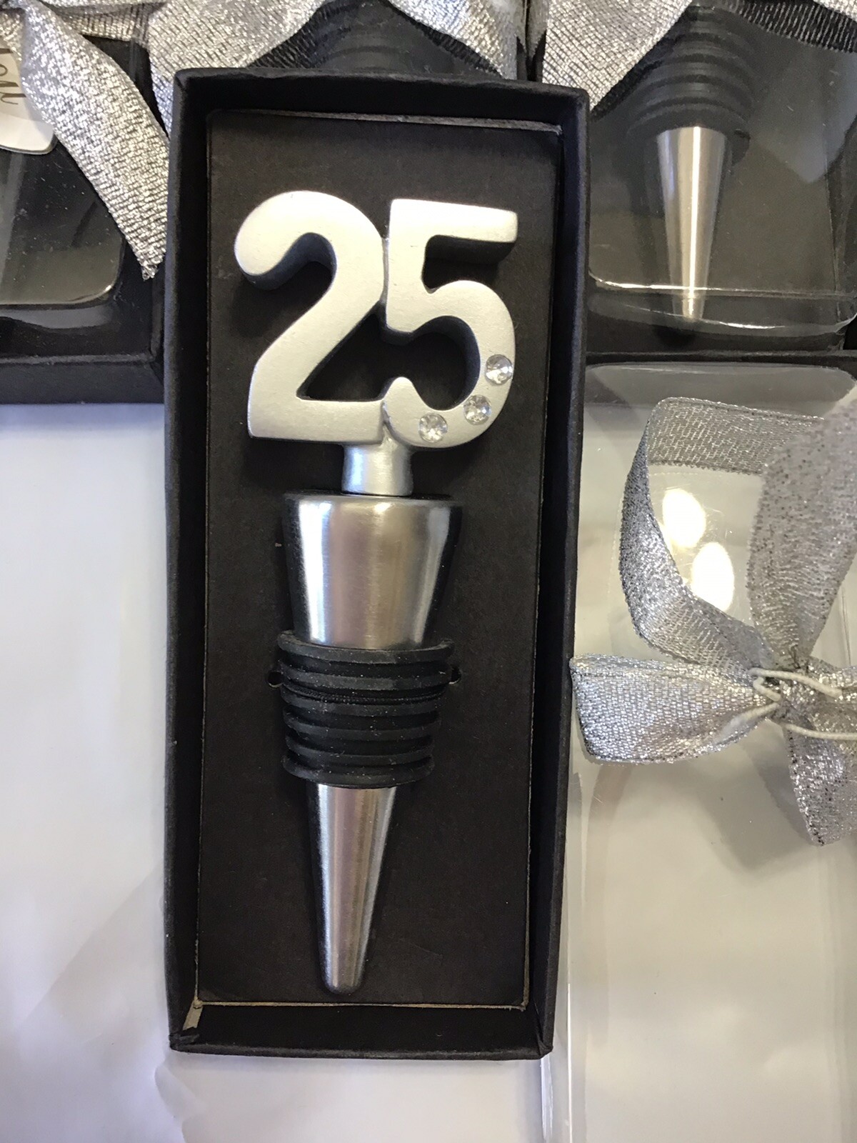 25th Anniversary Wine Bottle Stopper Birthday/Anniversary Party Favors lot of 8