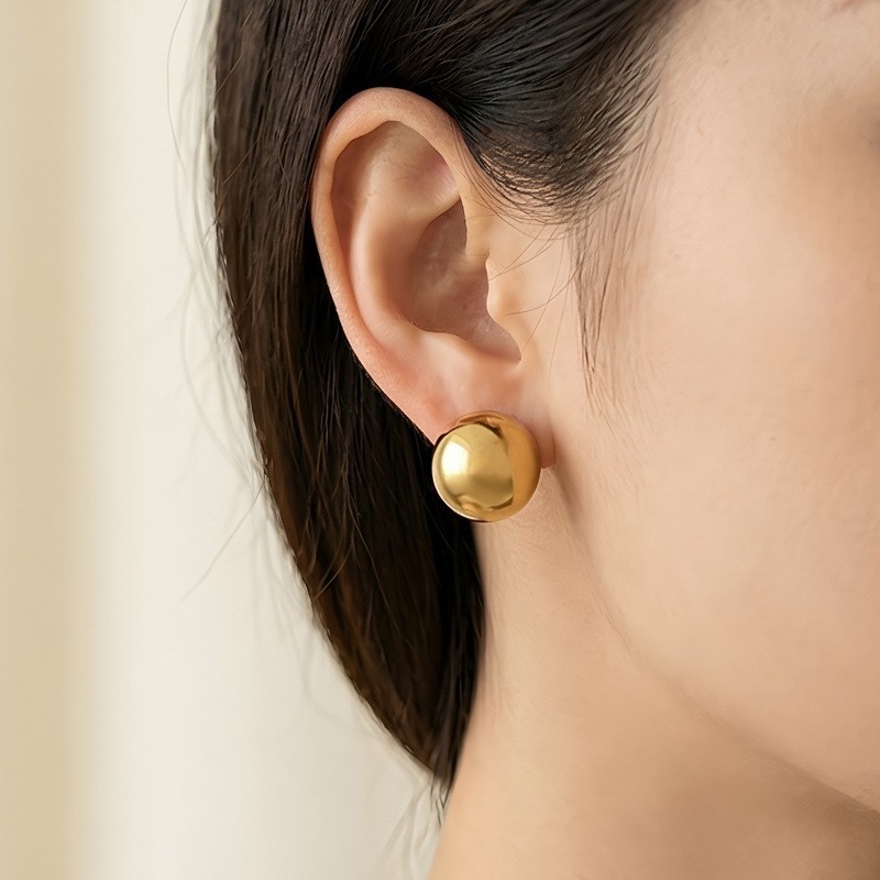 Stainless Steel Ball Stud Earrings Set – Multicolor Bead Earrings for Women Men