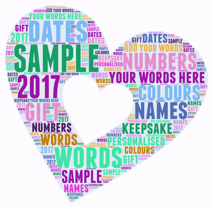 word art picture personalised gift present keepsake valentines day girlfriend