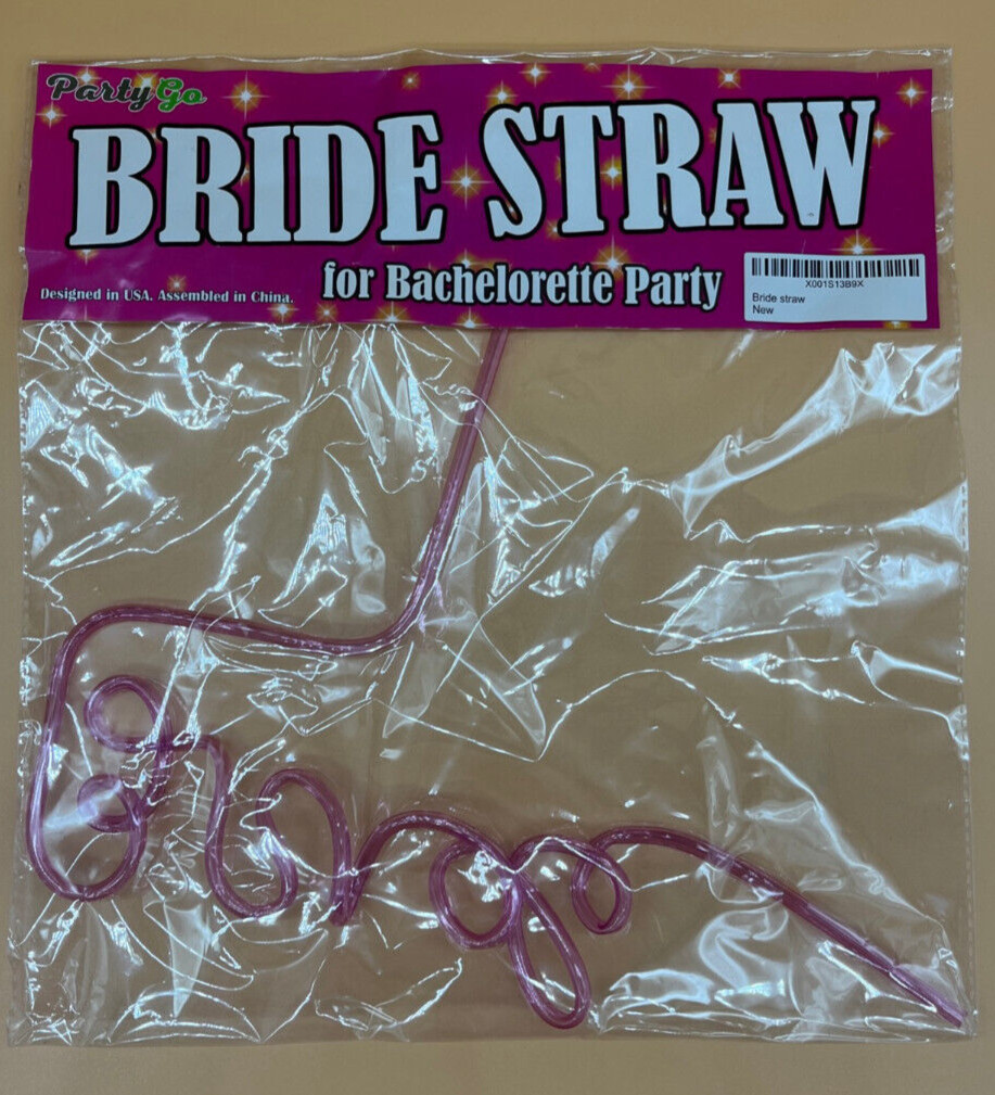 Lot of 11 Pink Bride Straw Bridal Shower Bachelorette Party Reusable