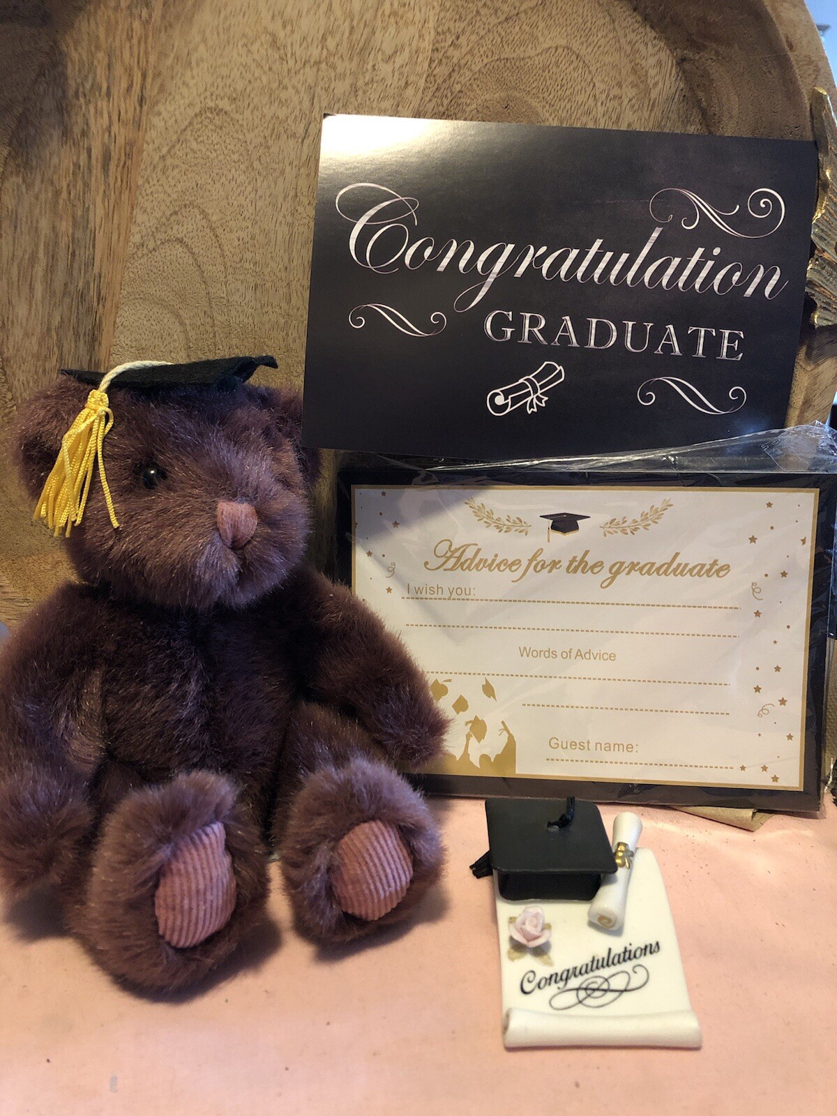 Graduation Gift Bear, Cake Topper/decor, Set Of 32 Advise For The Graduate Cards