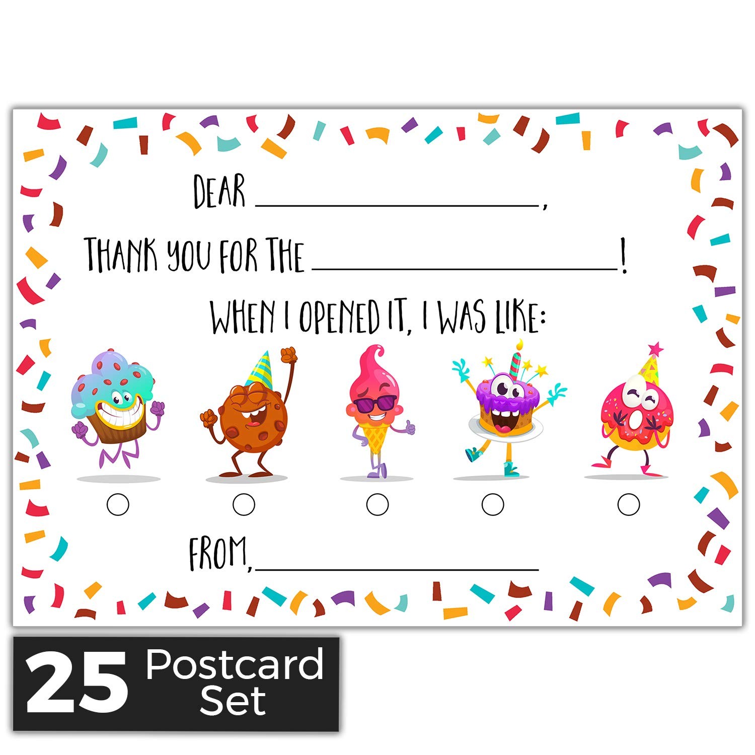Fun & Easy Kids Fill in the Blank Thank 6 inches x 4.25 inches, Multicolor