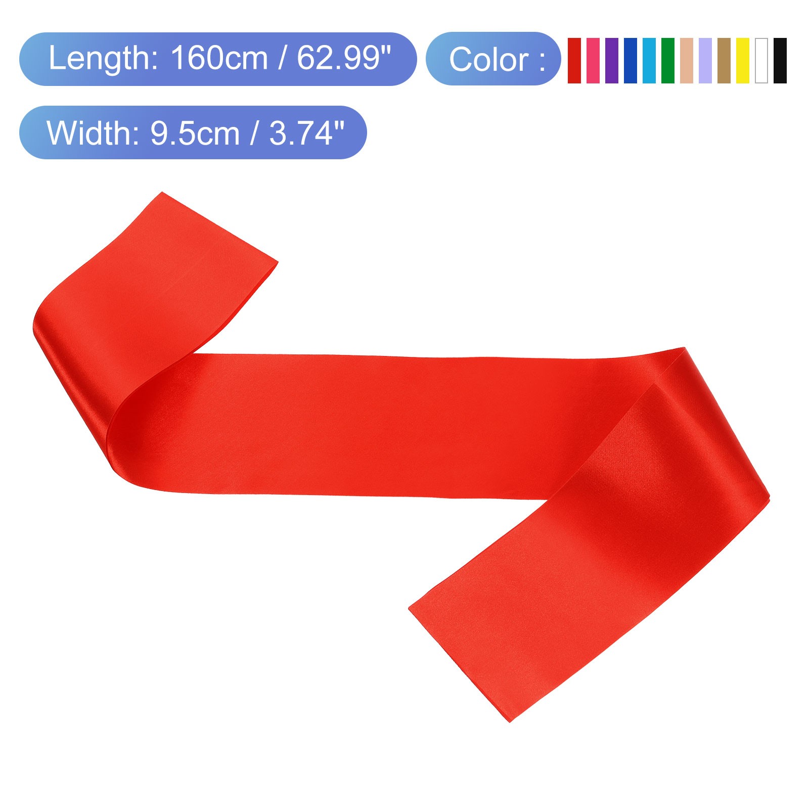 Blank Satin Sash, 24 Pack Multicolor Blank Sash Plain Satin Sashes