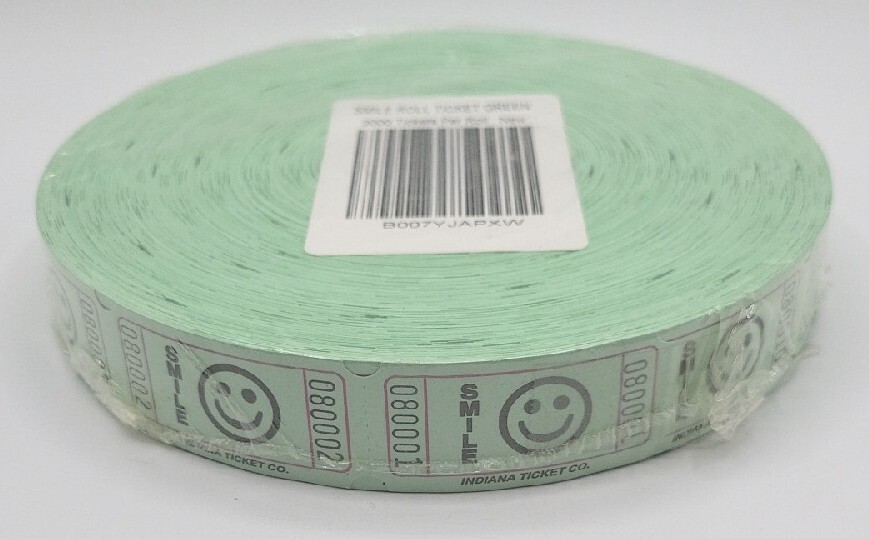 Indiana Ticket Company Smile Ticket Roll Lime Green. Shrink Sealed New