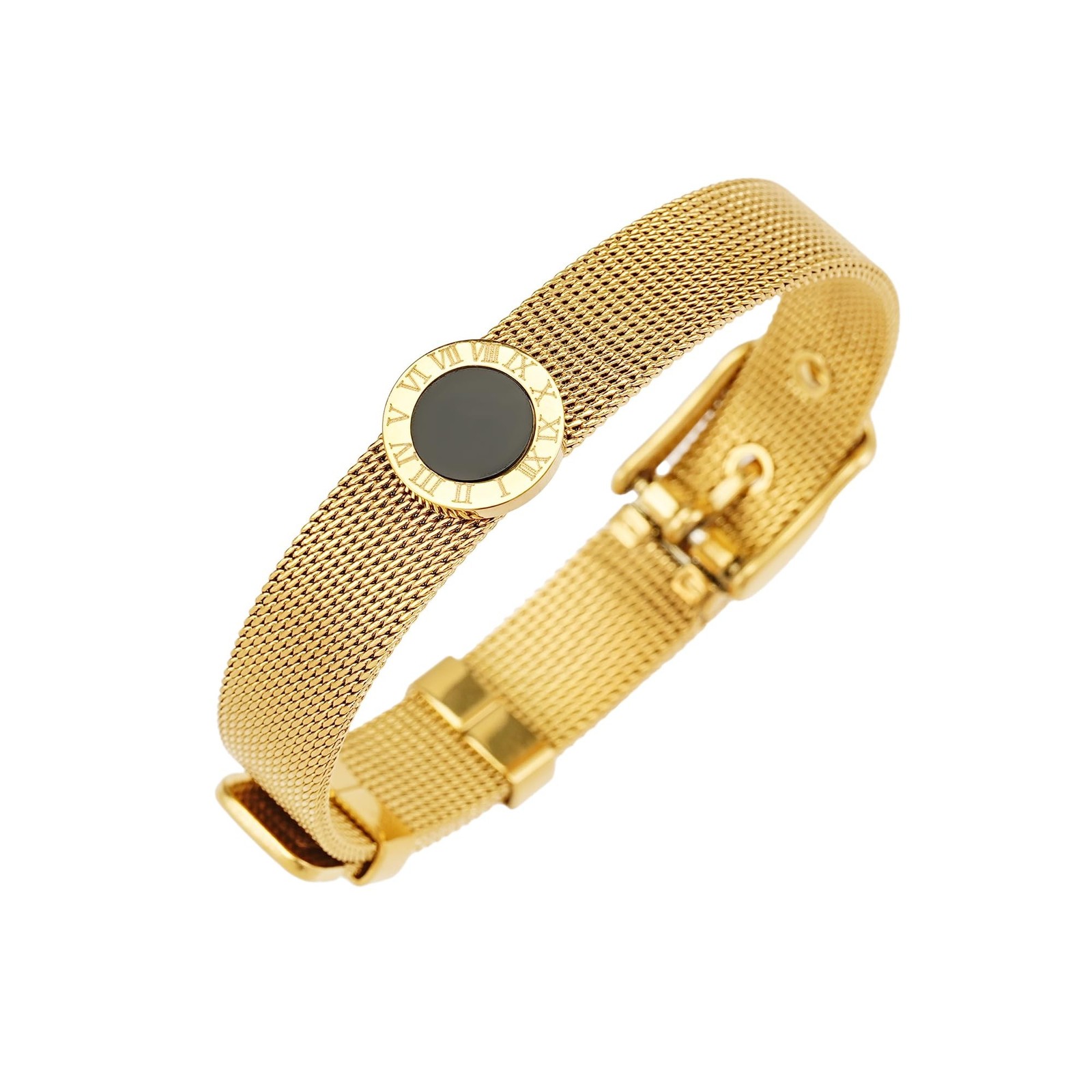 Gold Bracelets for Women, Watchband/Adjustable Slider Bracelet Twist Bar Chai…