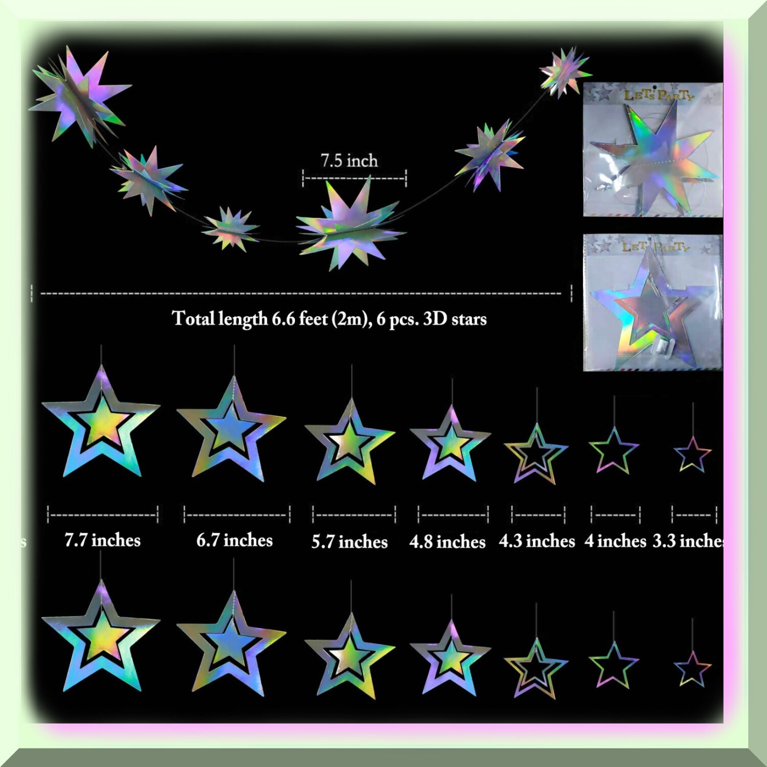 Iridescent Star Party Decorations Set