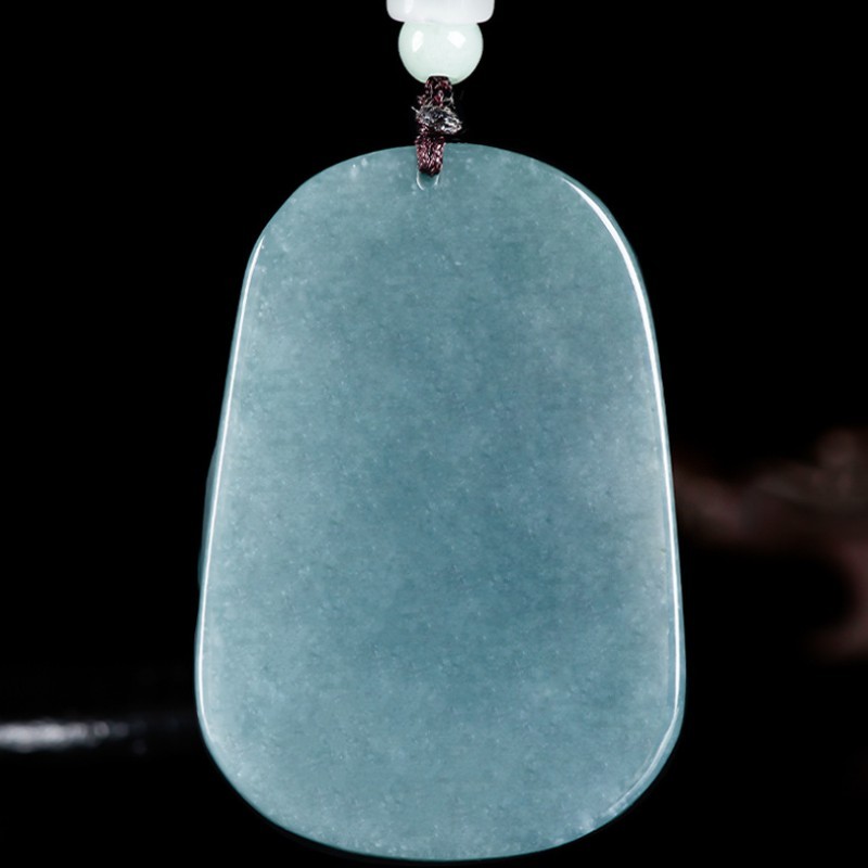 Natural Jadeite Qilin Pendant Necklace, Carved Kirin Amulet for Luck Prosperity
