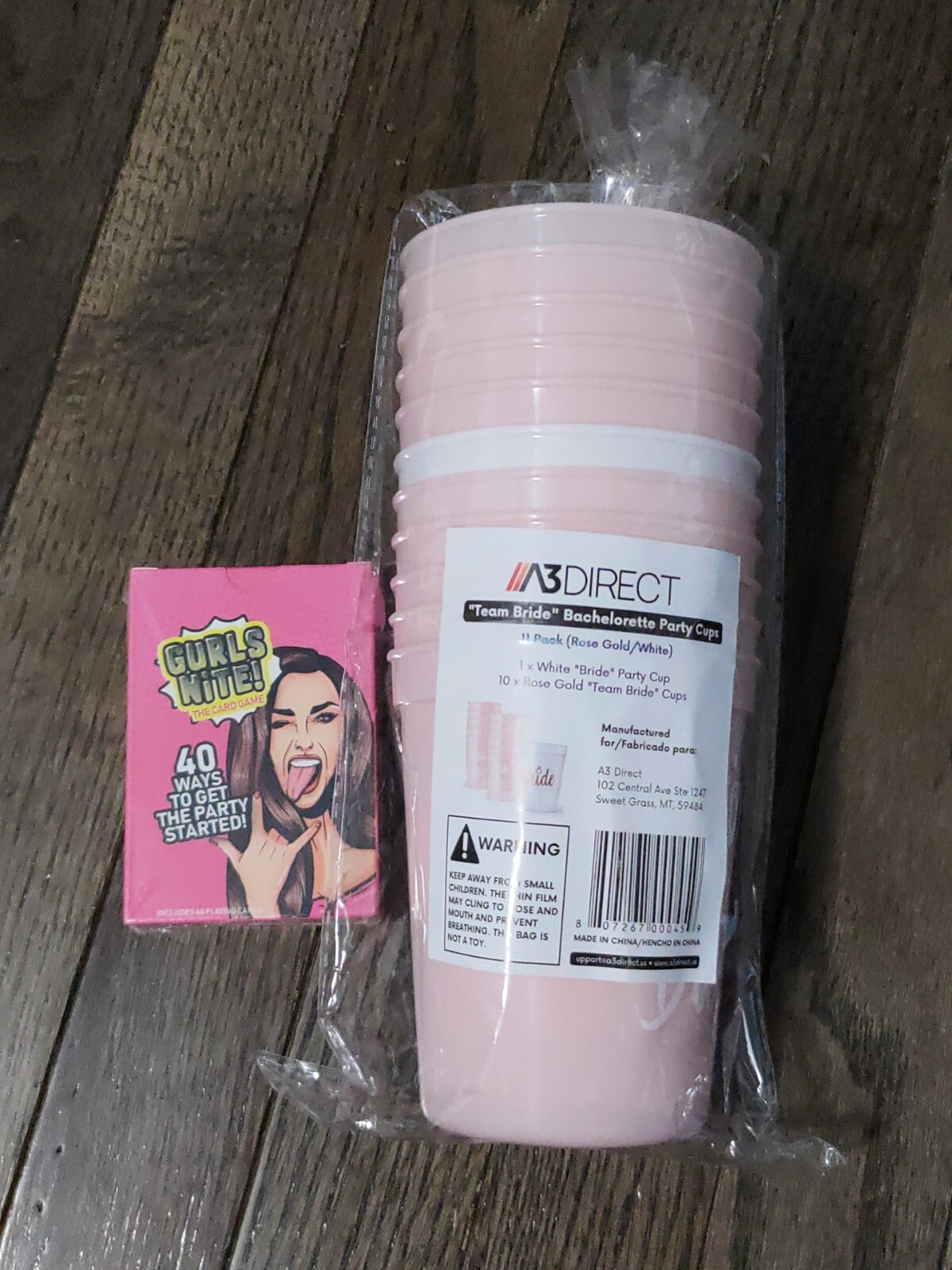 Bachelorette Party Cups Bride & Team Bride 11 Pack + Gurls Nite! Card Game SET