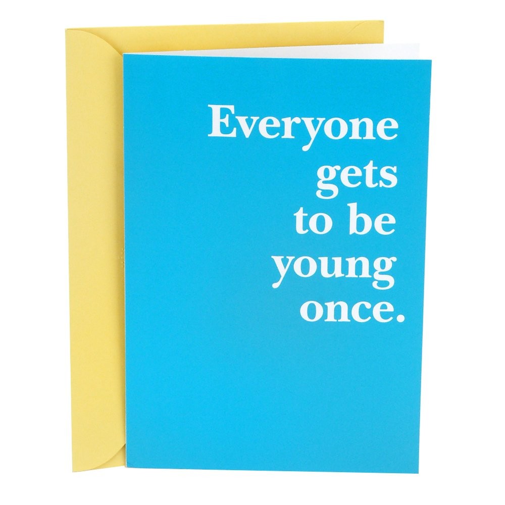 Hallmark Shoebox Funny Birthday Card (Young 5 inches x 7.2 inches, Young Once