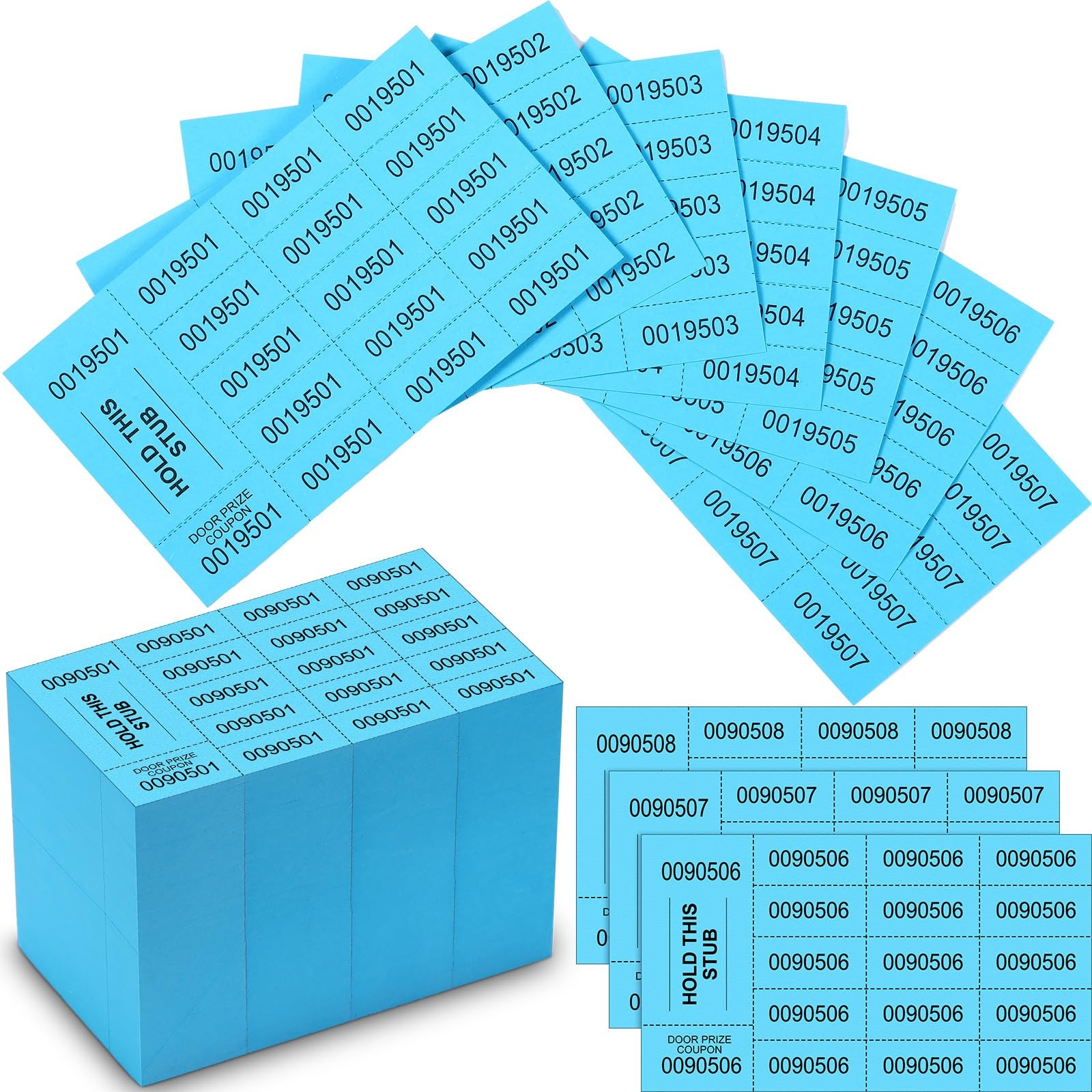 Chinese Auction Raffle Ticket Sheets 15 Bid Numbers Lake Blue Events 1000 SHEET