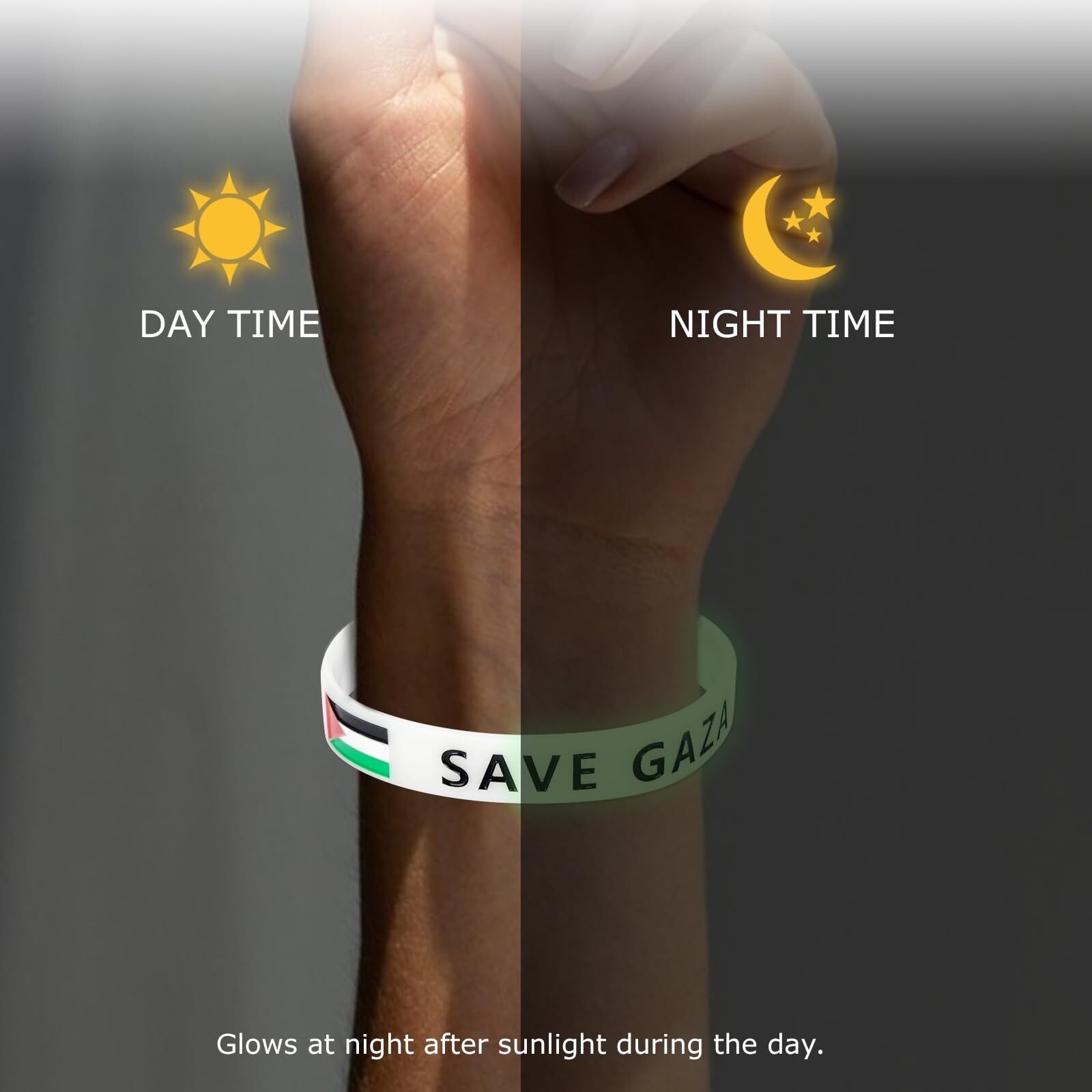 20 Pcs Free Palestine Bracelet Silicone Palestine Flag Wristbands for Men Women