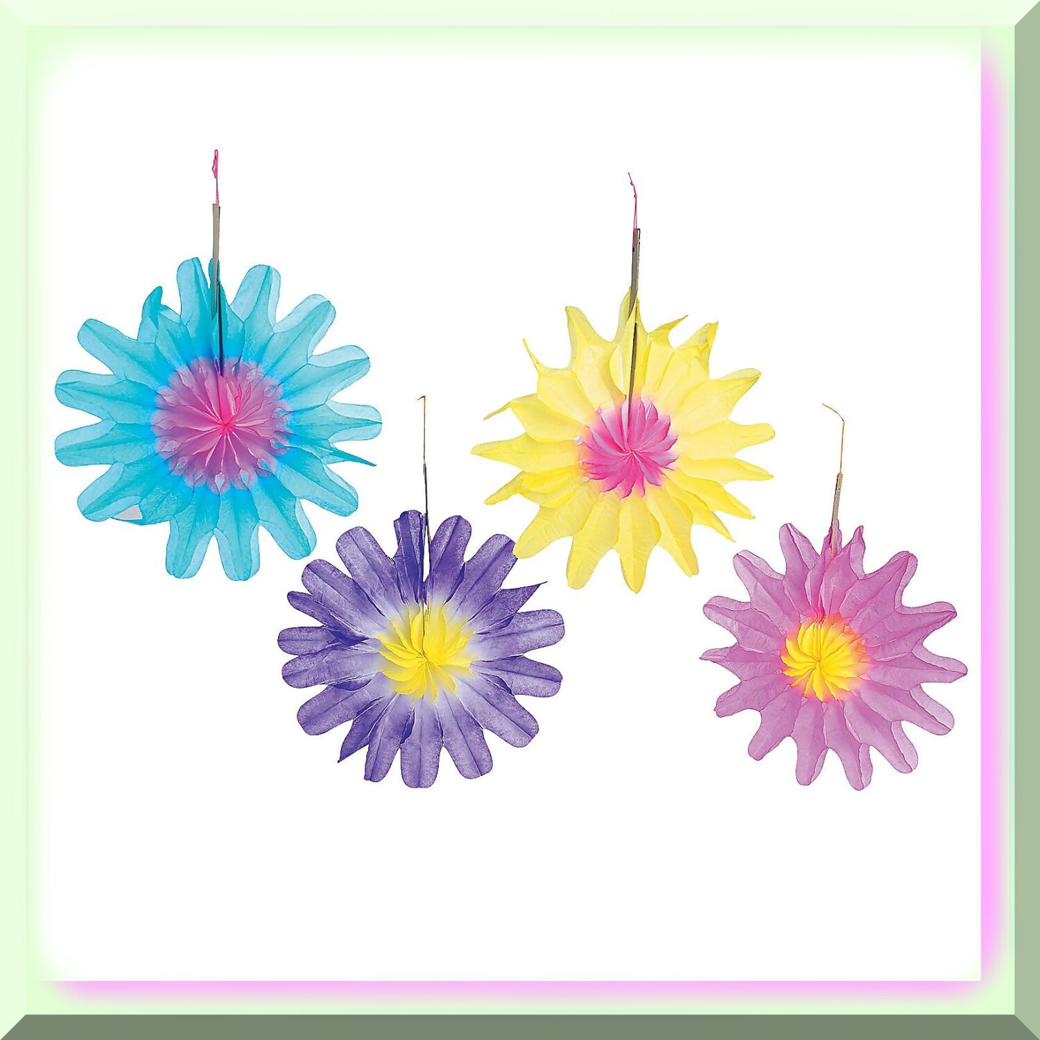 Vibrant Hanging Tissue Flower Decorations Set