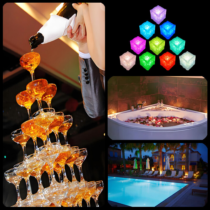 120Pack Light Up Ice Cubes for Drinks, Multi Color Led Ice Cube Changing lights