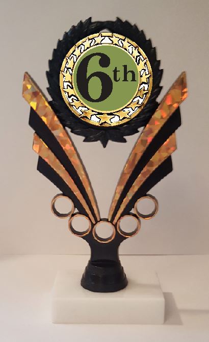 6th Place Trophy 7-1/4″ Tall AS LOW AS $3.99 each FREE SHIPPING T06N18