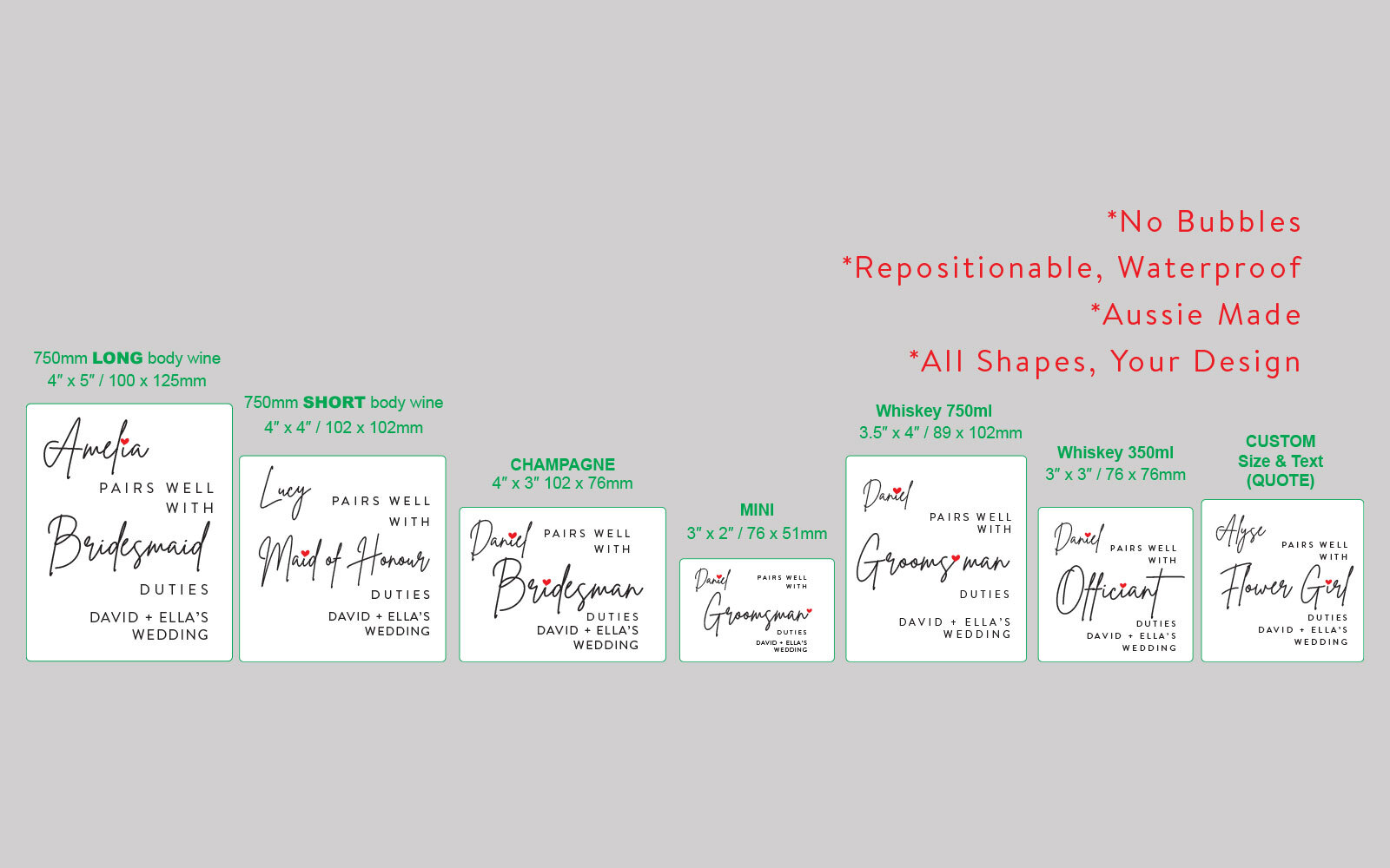 2x Bridesmaid Groomsman Proposal Wine Label | Pairs Well Wedding Party Gift