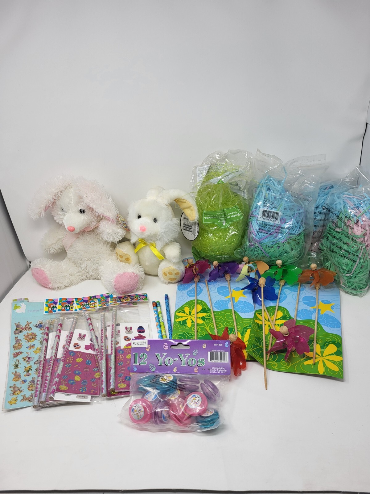 bundle of Easter making supplies 2 stuffed animals1 Easter stick pack12…