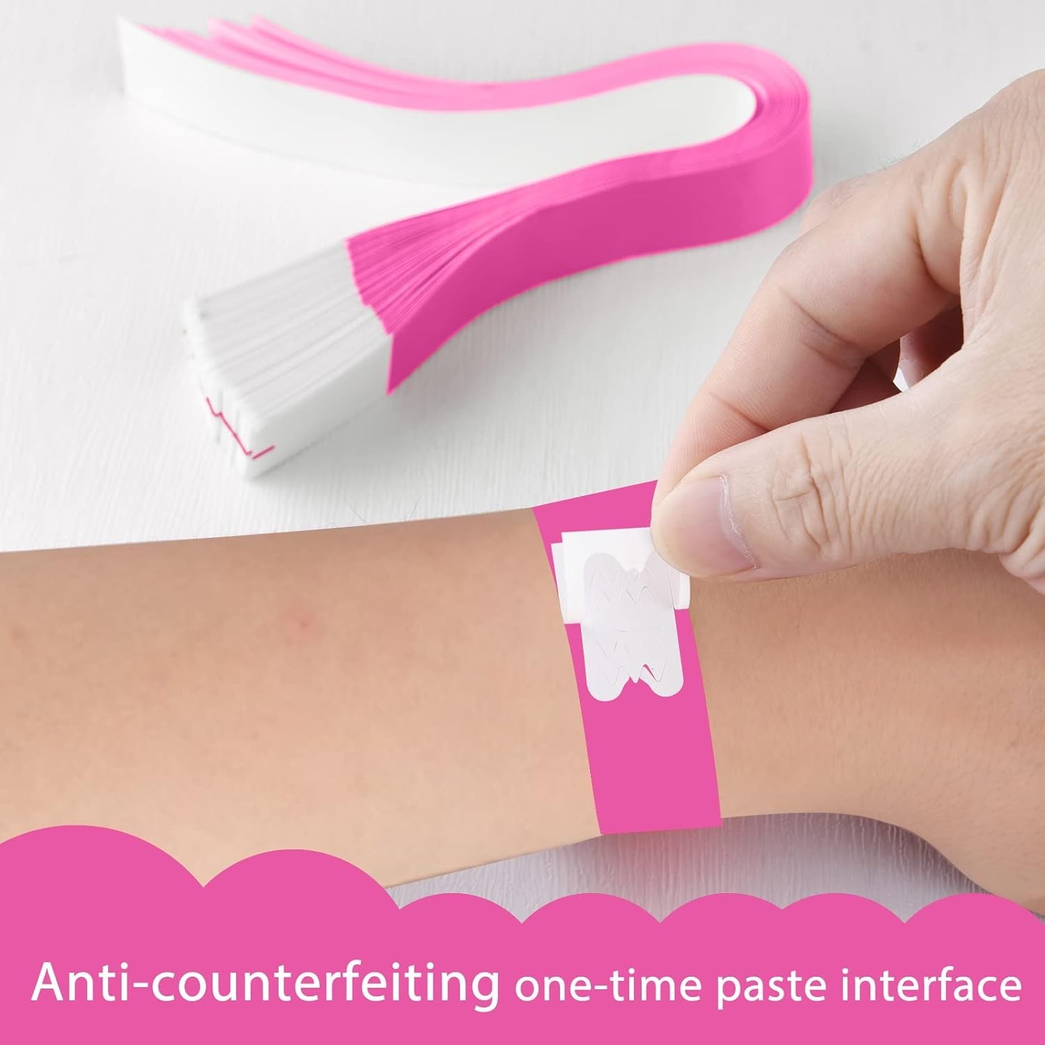 Paper Wristbands for Events 200 pcs Pink Party Wrist Bands Event Bracelets Ar…
