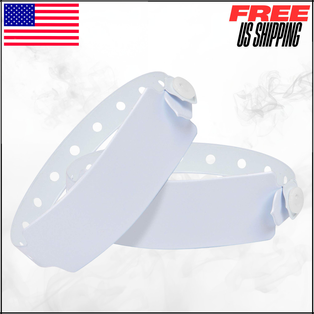 White Plastic Vinyl Patient Id Bands Waterproof Medical Hospital Wristband 100PK