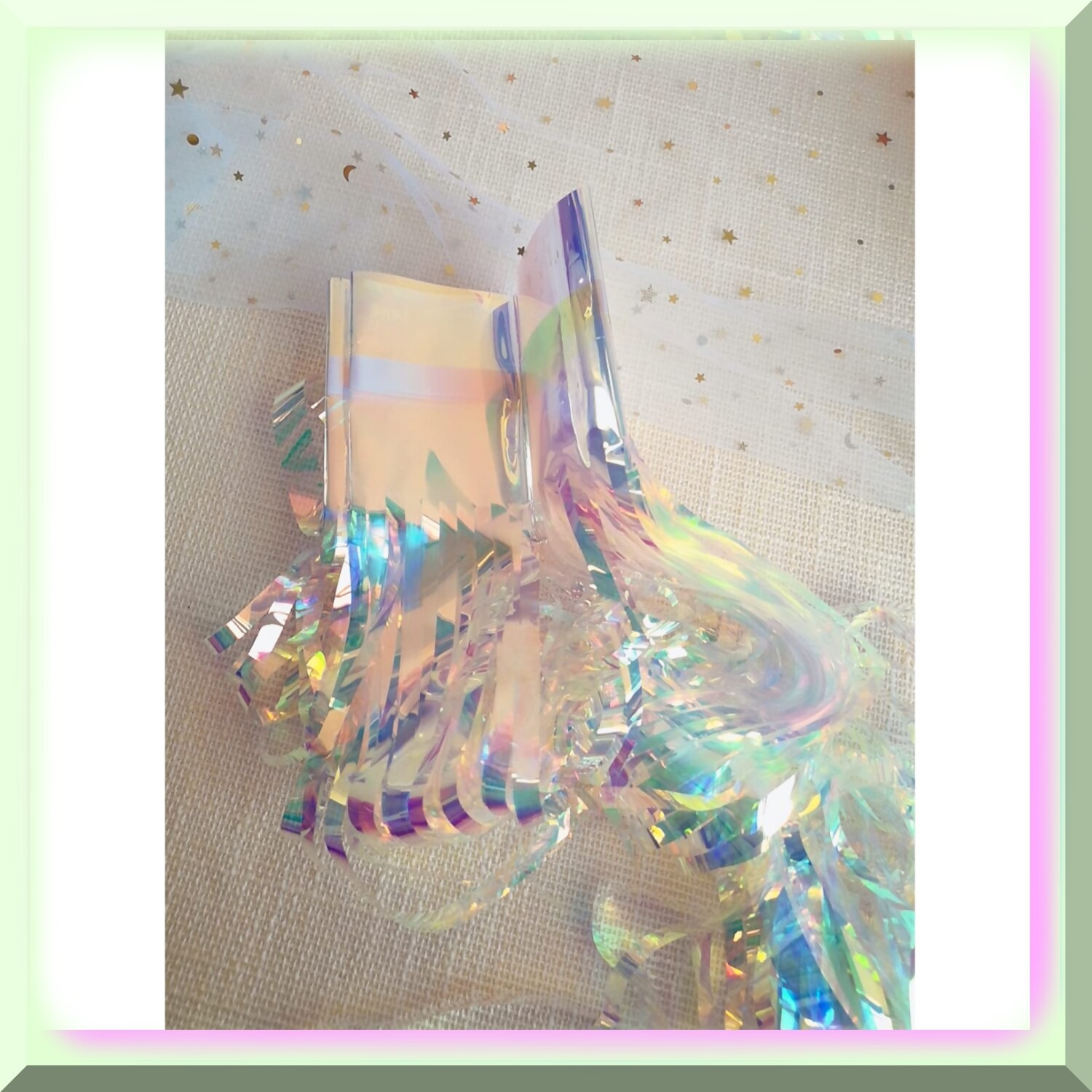 Rainbow Tinsel Fringe Curtain 2 Pieces 1m x 2.5m