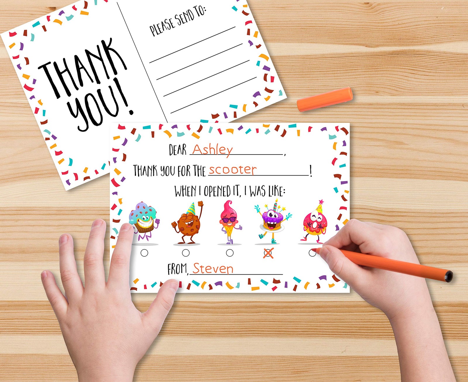 Fun & Easy Kids Fill in the Blank Thank 6 inches x 4.25 inches, Multicolor