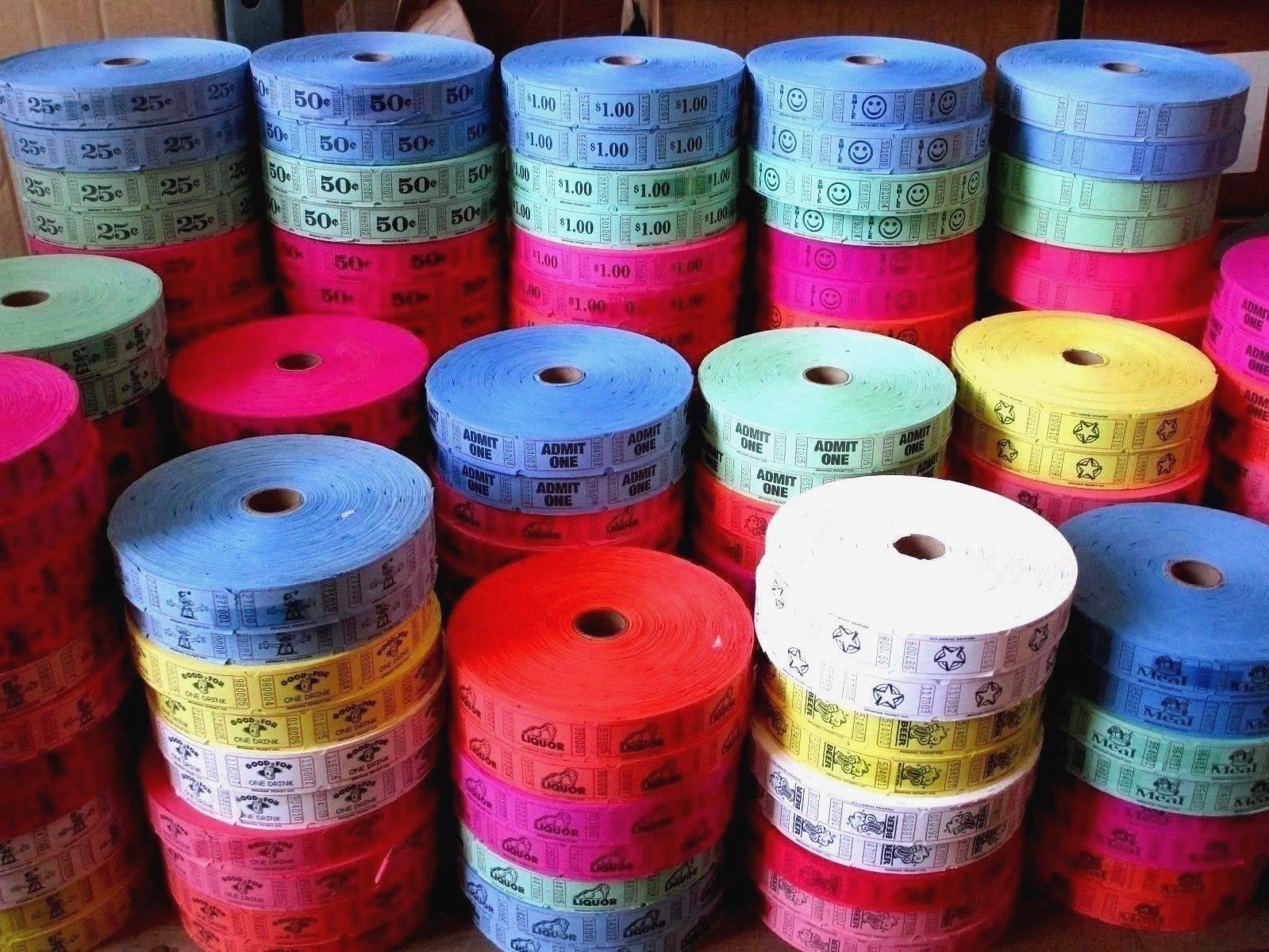 Single Roll Event Party Carnival Tickets – Assorted Designs & Colors