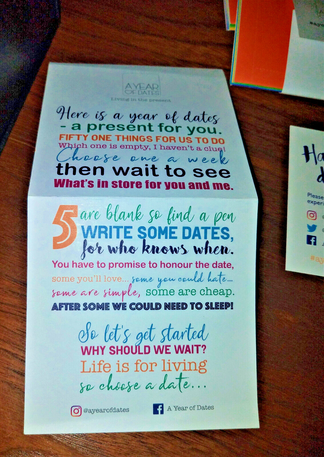 A Year of Dates Romantic Couples Valentine’s Love Gift with 51 Dates Ideas
