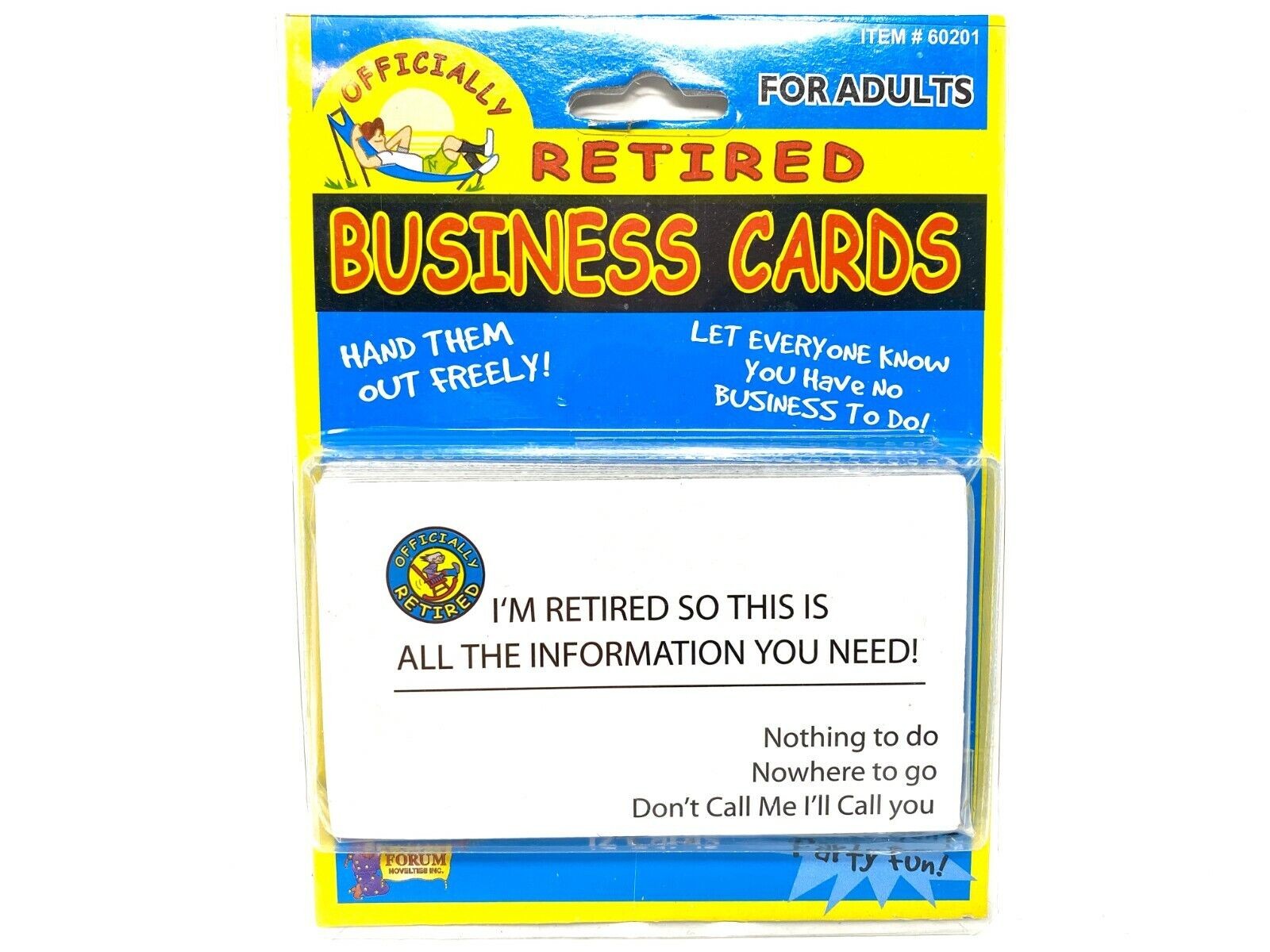 12pk Retirement Retired Business Cards – Over The Hill – Funny GaG Joke Gift