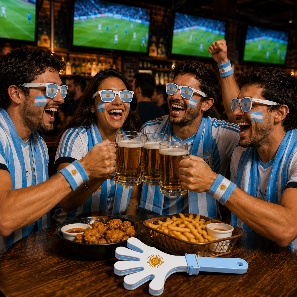 Argentina Soccer Fan Kit Flag Scarf Face Paint Headband Wristbands