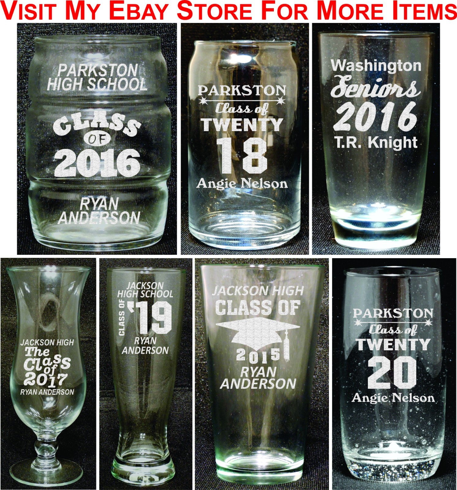 Personalized 20oz Graduation Glass Mug Graduate Class of 2020 Gift Custom Steins