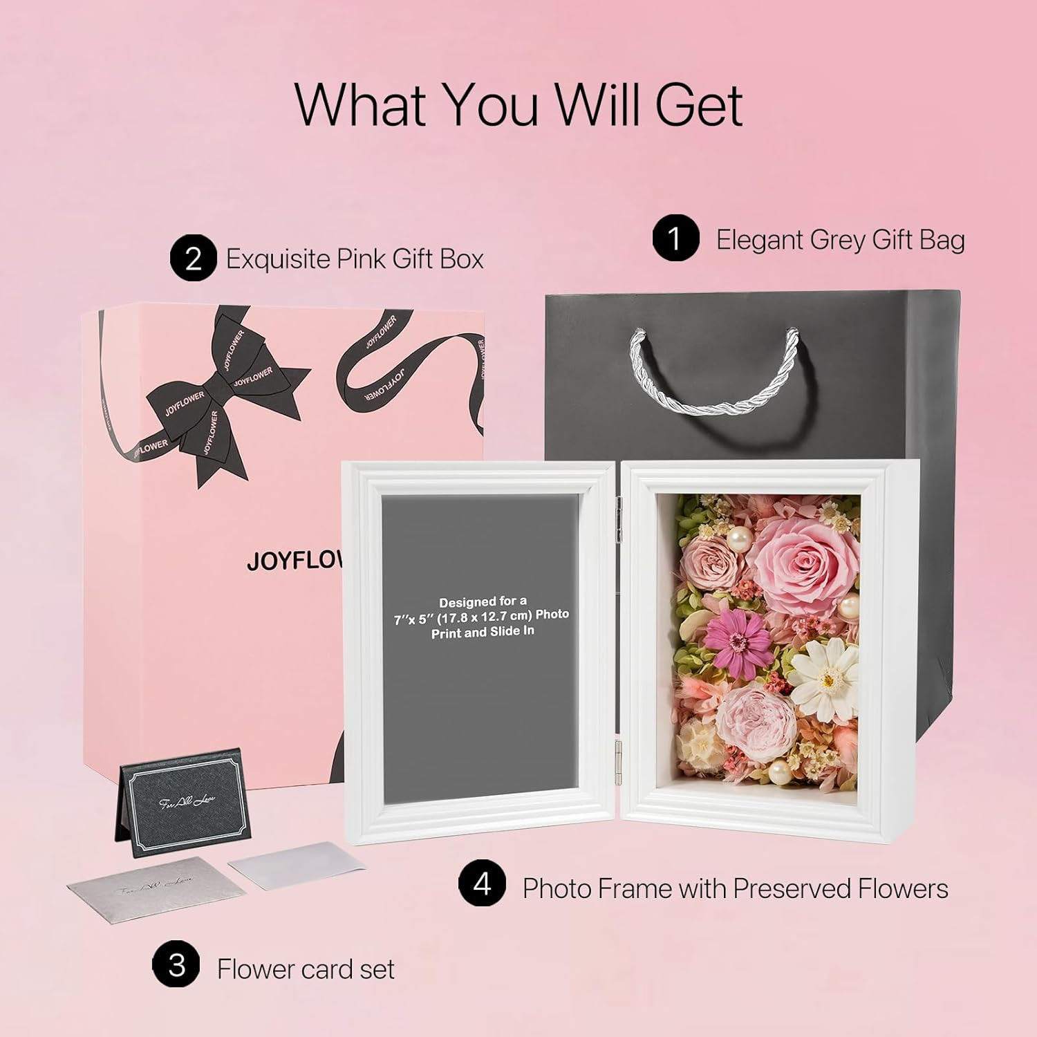 Eternal Rose Photo Frame Gift for Wife, Mom, Grandma – Birthday & Anniversary